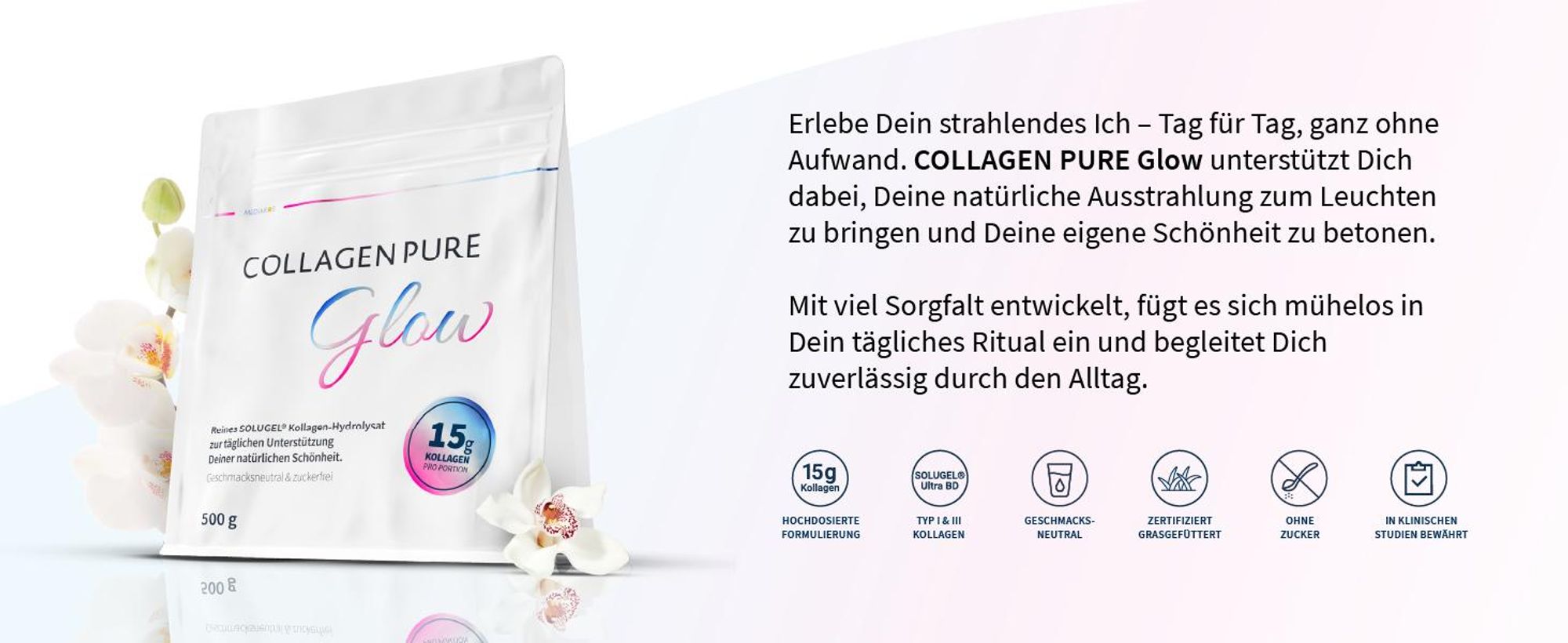 COLLAGEN PURE Glow – 100% reines Kollagen Pulver 500 g
