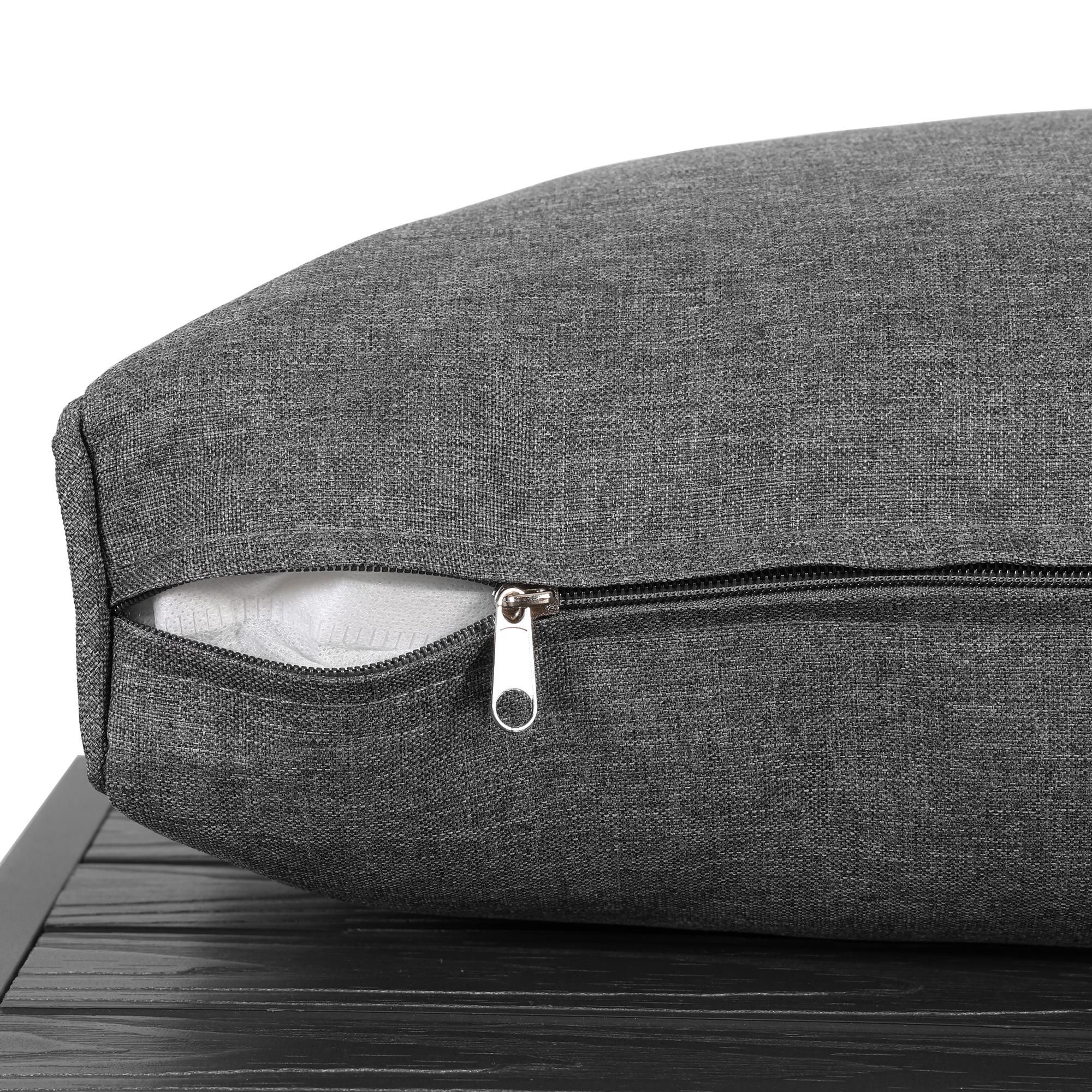Flieks Gartenlounge-Set 8-tlg., Gartenmöbelset mit Tisch und Gartenstuhl, Balkonmöbelset für 10 Personen, Gartengarnitur mit Verstellbaren Füßen, Grau