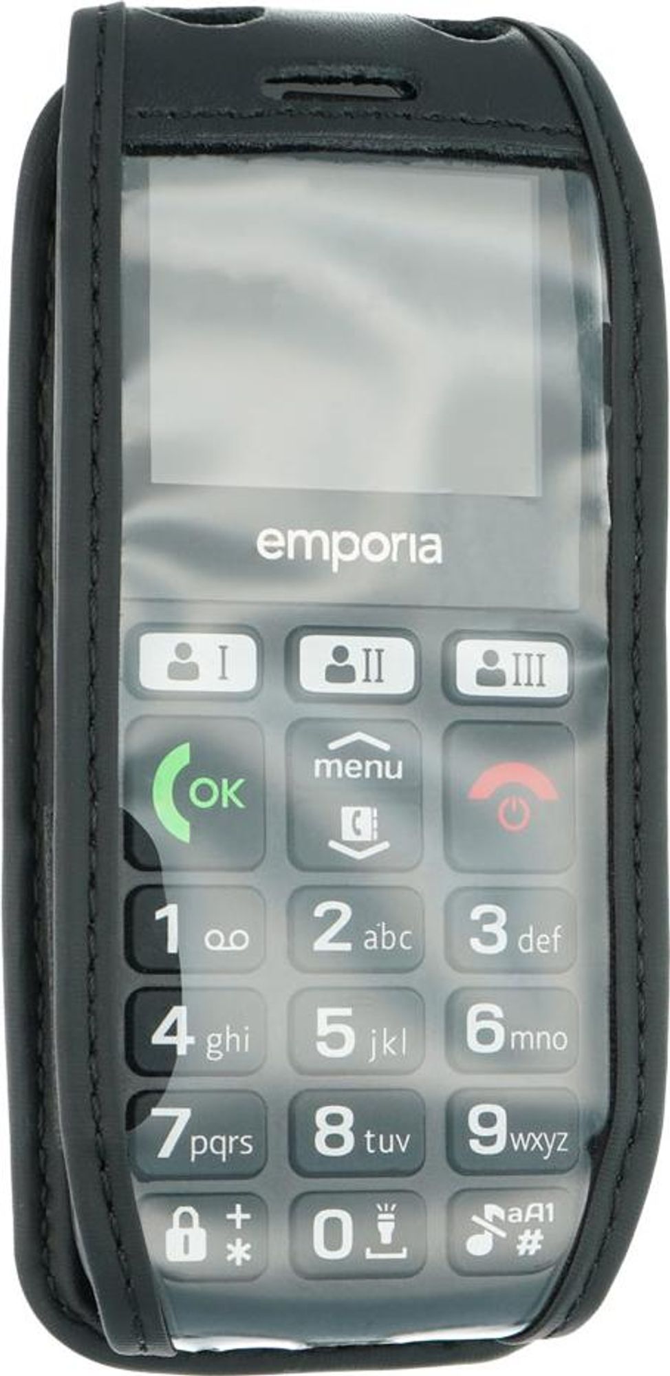 caseroxx Ledertasche mit Gürtelclip kompatibel mit Emporia Happy E30 aus Echtleder, Tasche mit Gürtelclip und Sichtfenster Bild 2