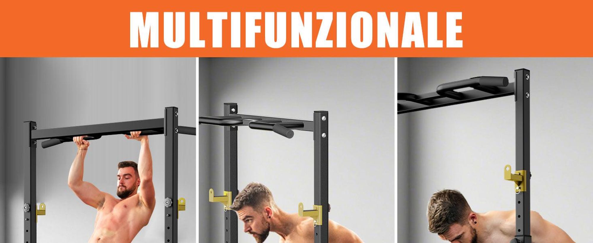 DH FitLife Power Tower Pieghevole - Stazione Fitness Multifunzionale con Barra per Trazioni, Dip Parallele e Supporti per Bilanciere, Fino a 150 kg