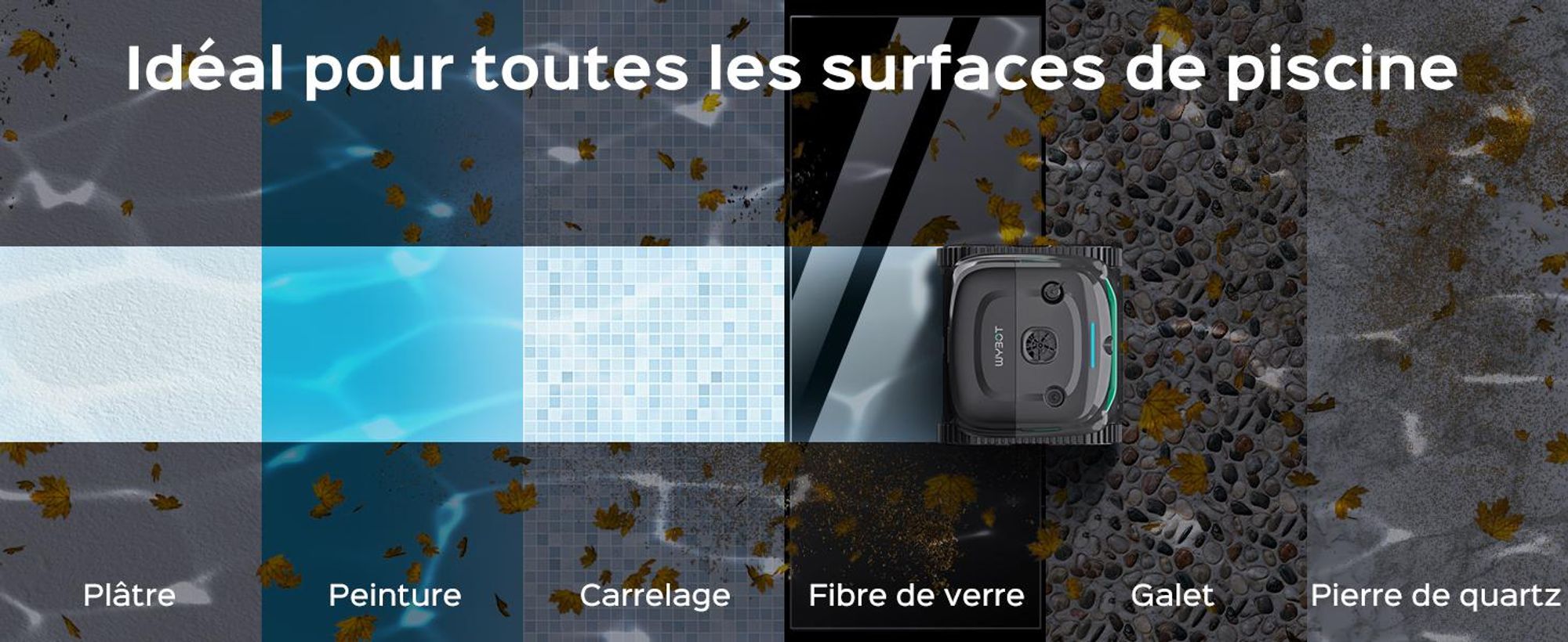 Robot de piscine sans fil WYBOT C2 Vision - Smart Vision Nav, autonomie de 180 minutes,via application, IPX8