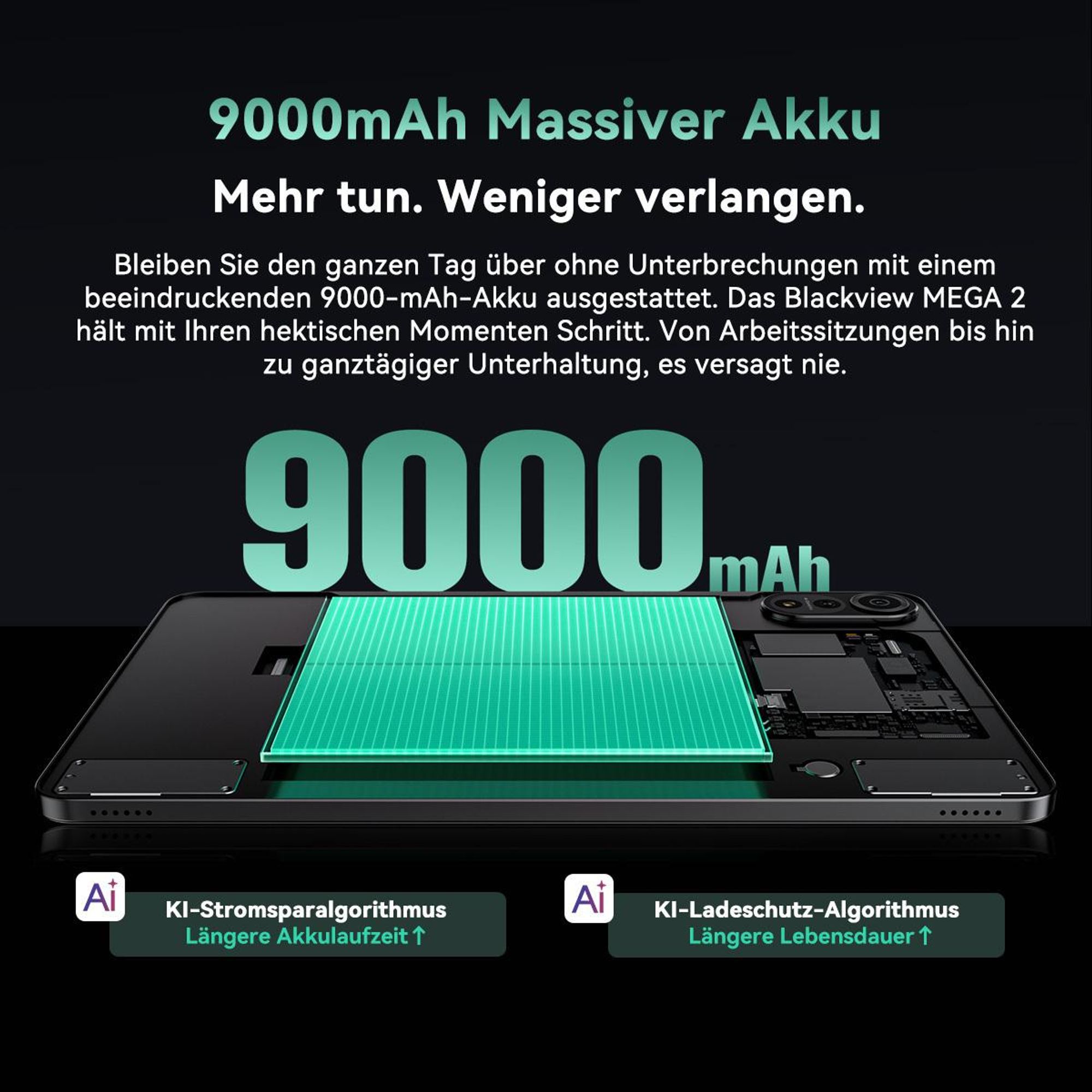 Blackview Mega2, 11,97 Zoll, 2K Display, FHD Tablet, 2025, 24(8+16) GB+128GB 2TB Erweiterbar,  Dual 4G, 5GWiFi, 9000mAh, 2025 Android 15, Widevine L1