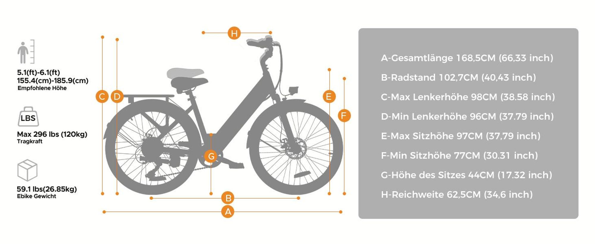 HillMiles E Bike, City E-Bike & E-Hollandrad mit 36V 13Ah Akku bis zu 80-100km, SHIMANO 7-Gang, 250W Motor&25km/h, MileCity1