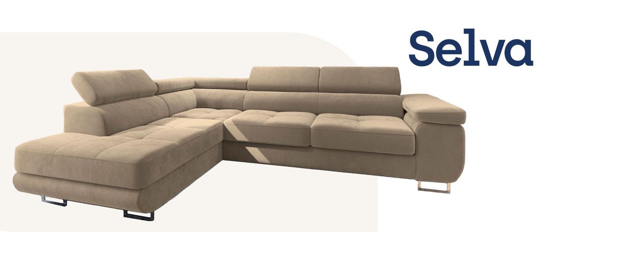 Ecksofa SELVA L-S mit Schlaffunktion und Bettkasten