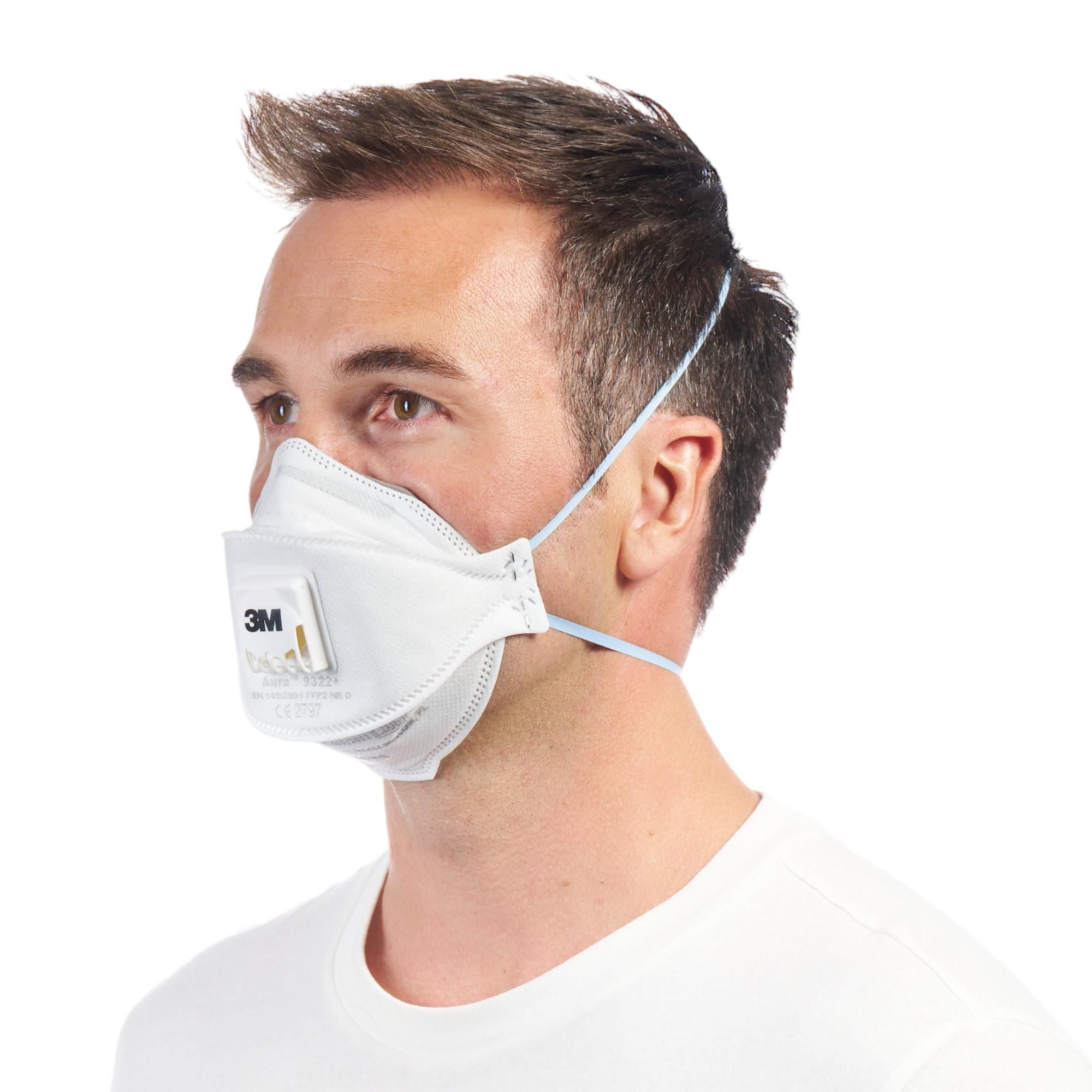 1x 3M Aura 9322+ FFP2 Atemschutz Atemschutzmaske mit Ventil