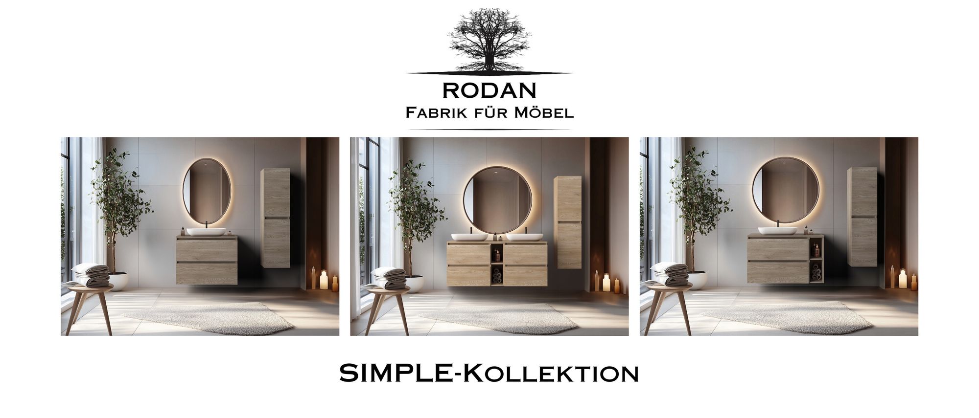 RODAN, Badezimmerschränke, Badmöbel, Badezimmer Hochschrank, Hoch Schrank Bad