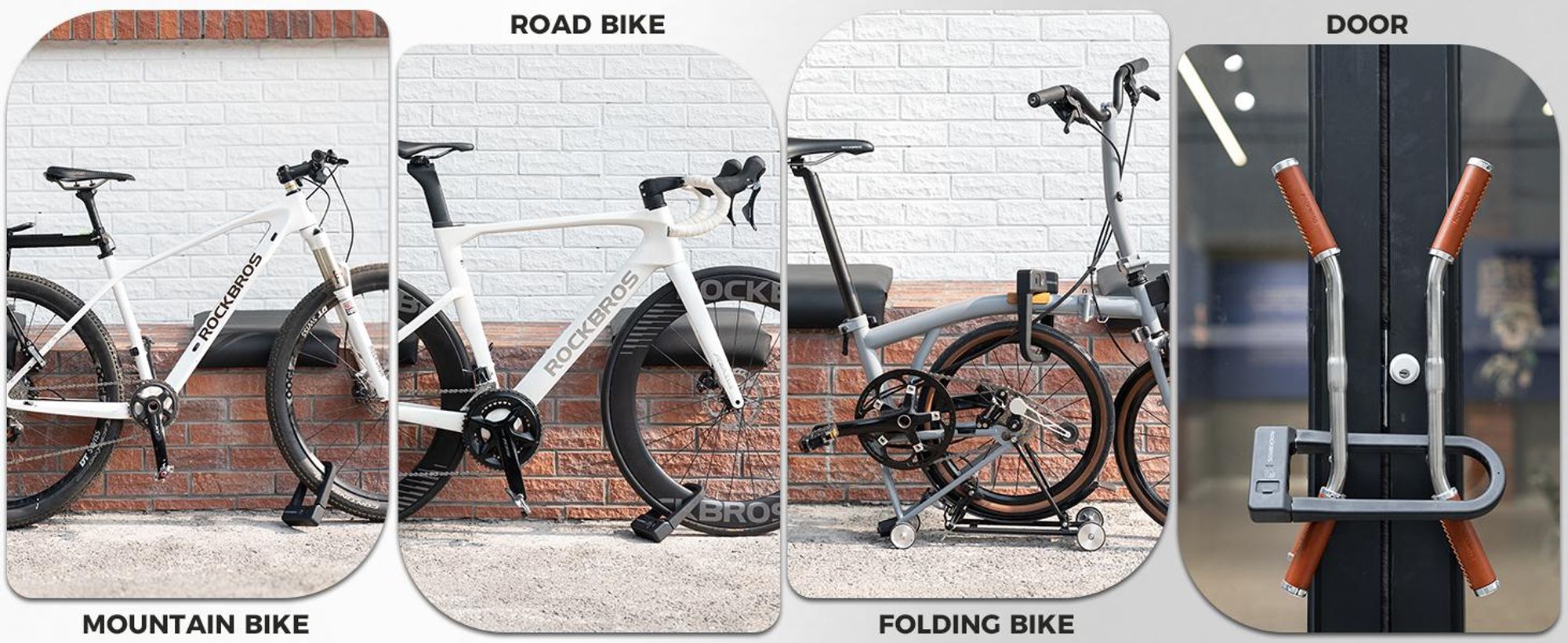 ROCKBROS Fahrradschloss Bügelschloss NFC U-Lock mit USB-C Motorradschloss Diebstahlschutz für E-Bike, Mountainbike, Rennrad