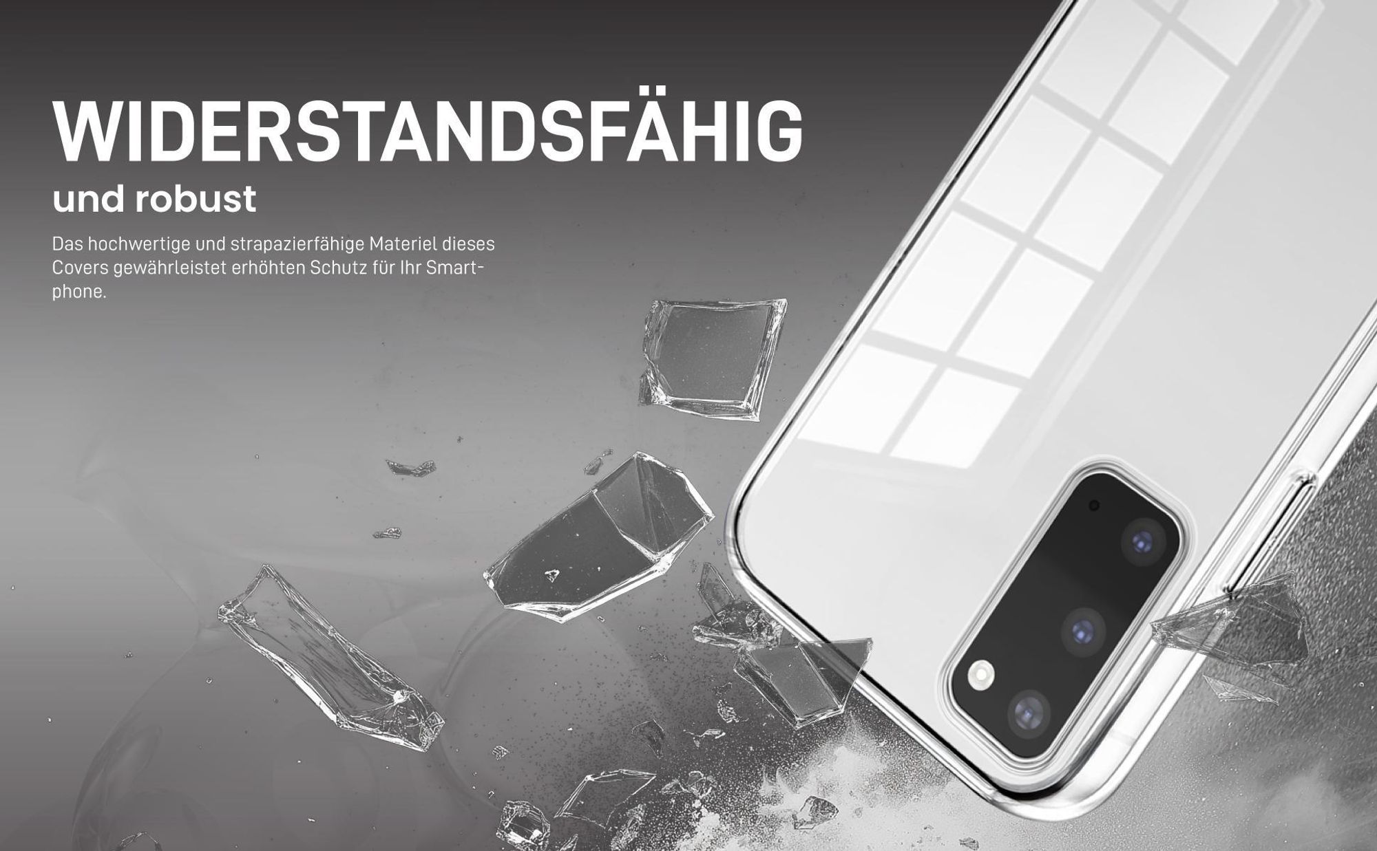 Transparentes Front Back Cover für Samsung Galaxy S20 mit Aufprallschutz