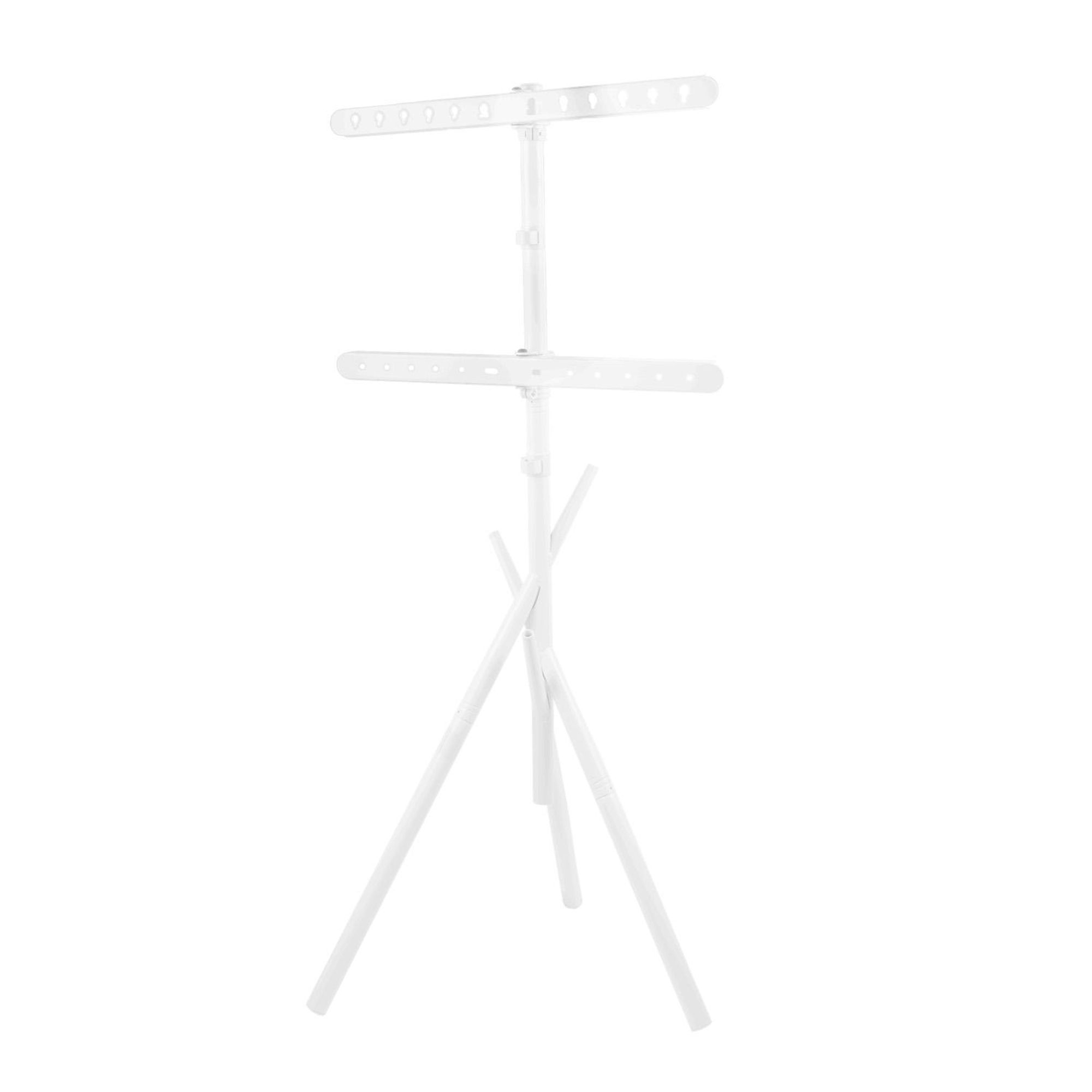 Maclean MC-182 W TV Ständer Bodenständer TV Halterung 37–80 Zoll VESA 600x400 bis 60 kg Fernseher Standfuß Freistehend Weiß