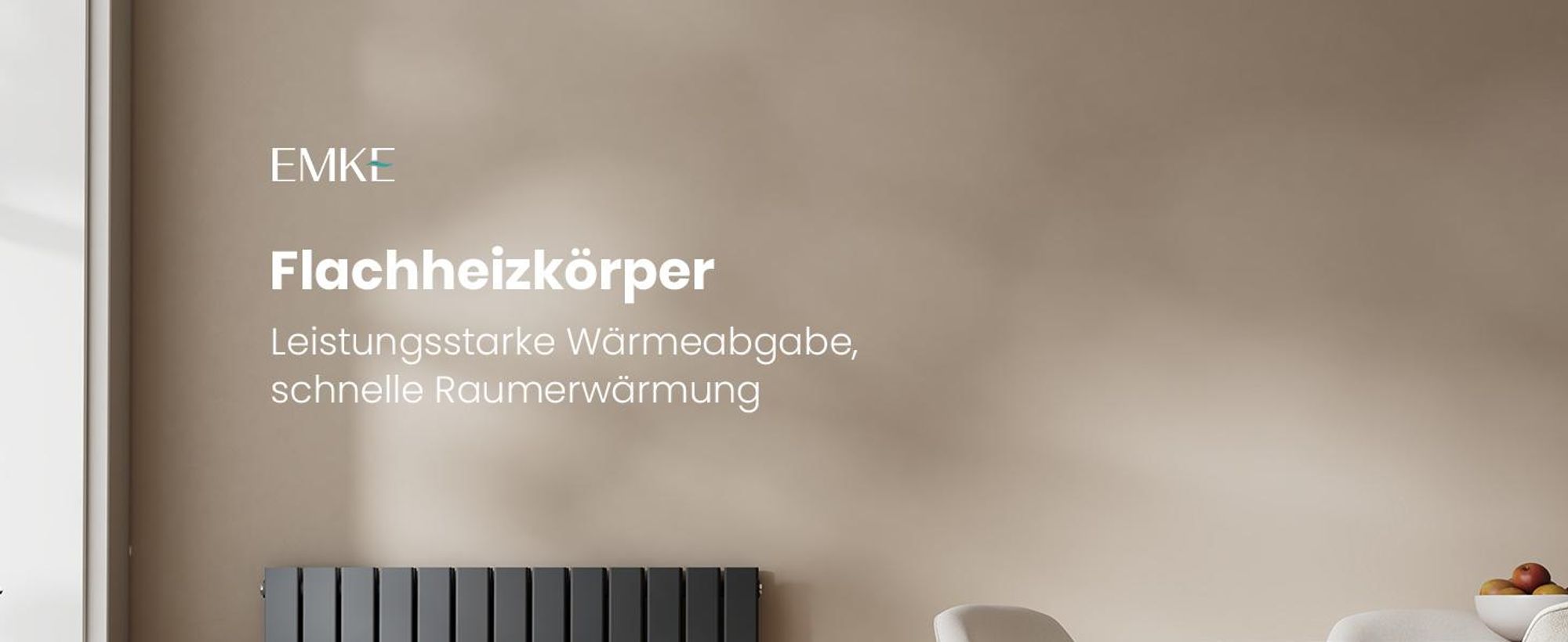 EMKE Design Paneelheizkörper Horizontal 630x1006mm 1308W Flachheizkörper Anthrazit Heizkörper Doppellagig SPCC-Stahl Seitenanschluss ohne Heizstab