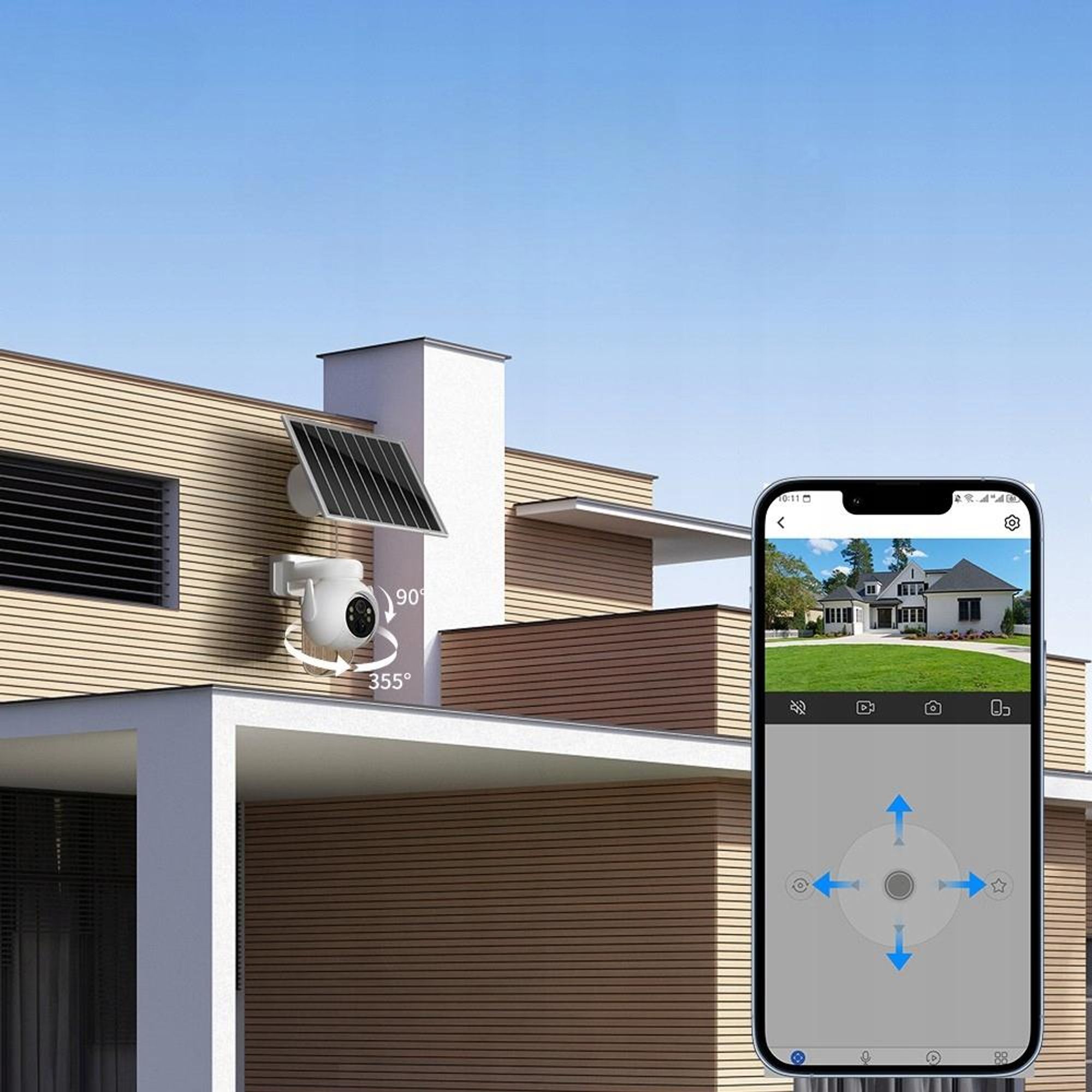 XO Überwachungskamera CR10 WiFi 2K IP 360° 7800mAh Weiß mit Alarm