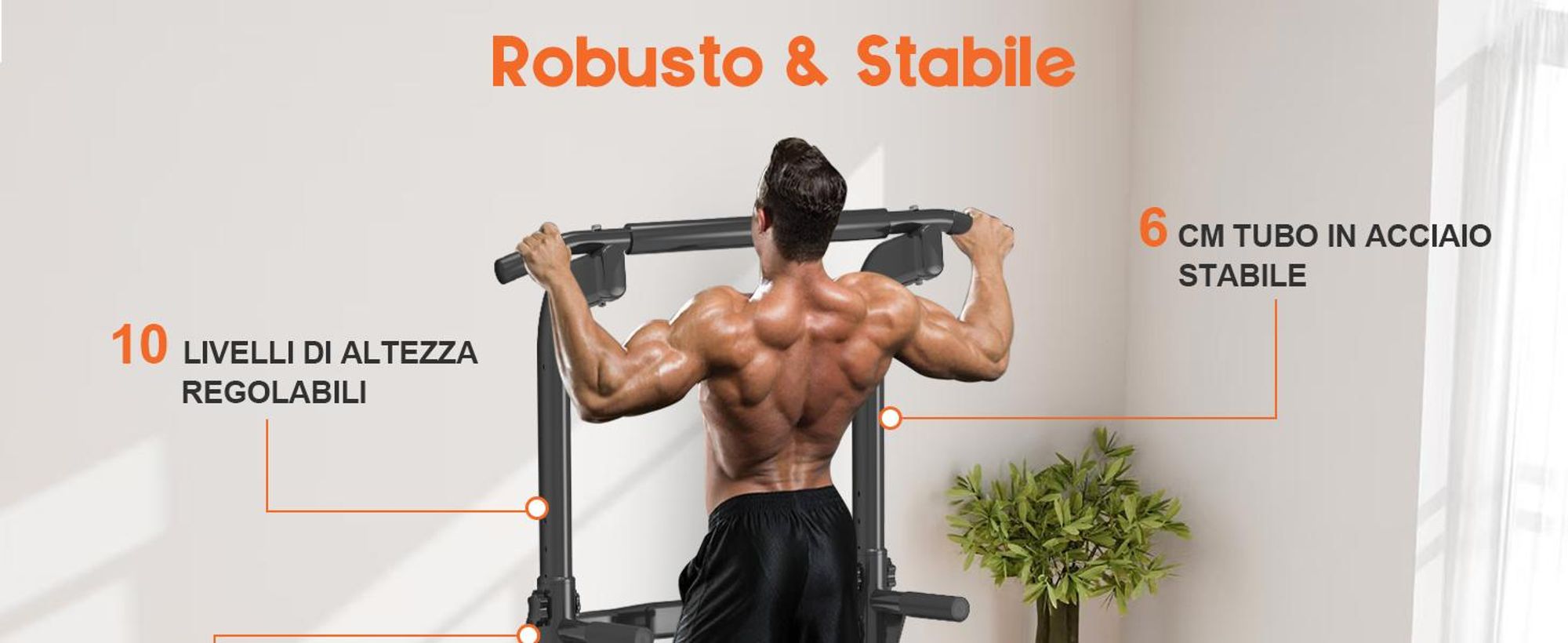 DH FitLife Power Tower - Stazione Fitness Multifunzionale con Barra per Trazioni e Dip Parallele, Power Rack per Home Gym