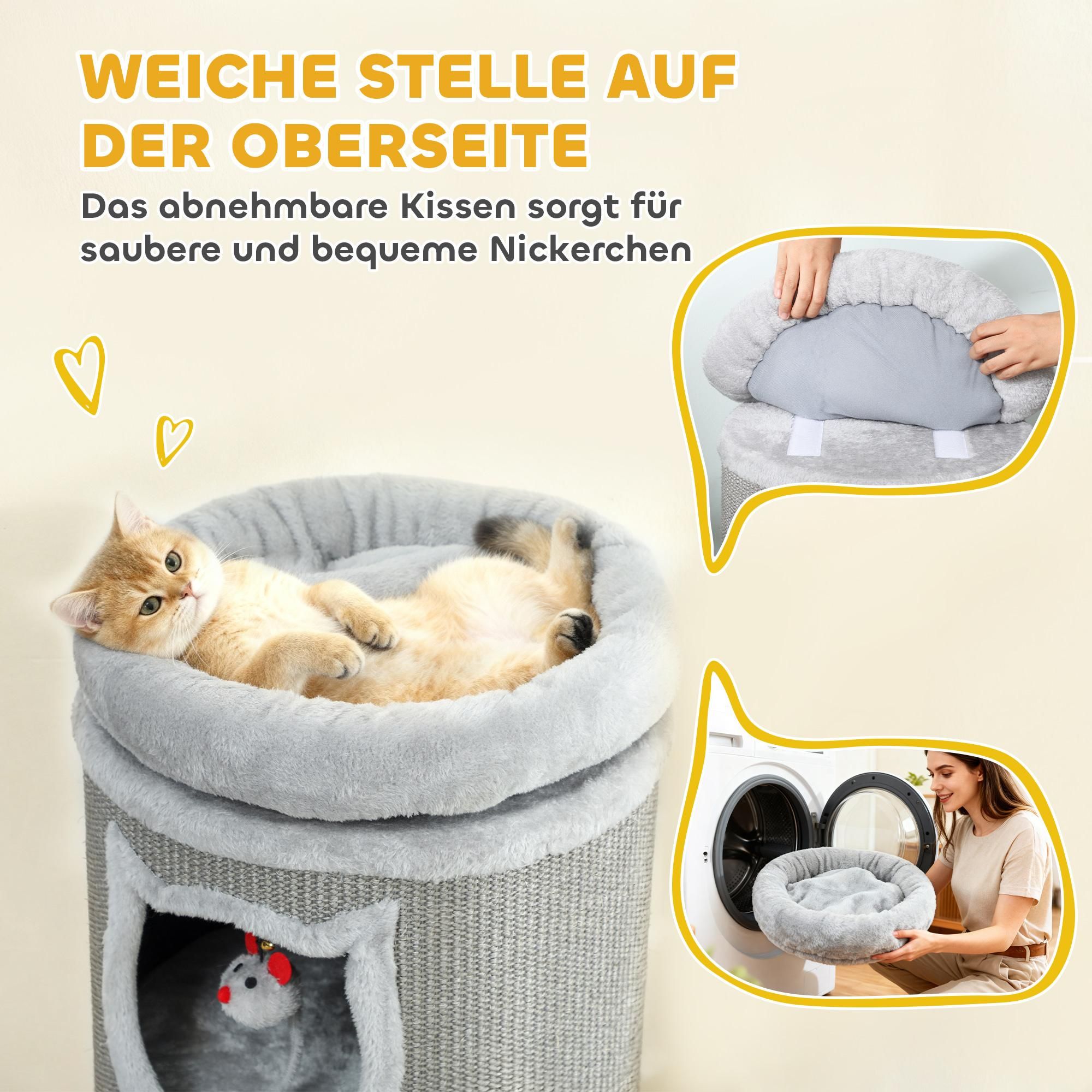mit Etagen Grau Sisalkratzfläche