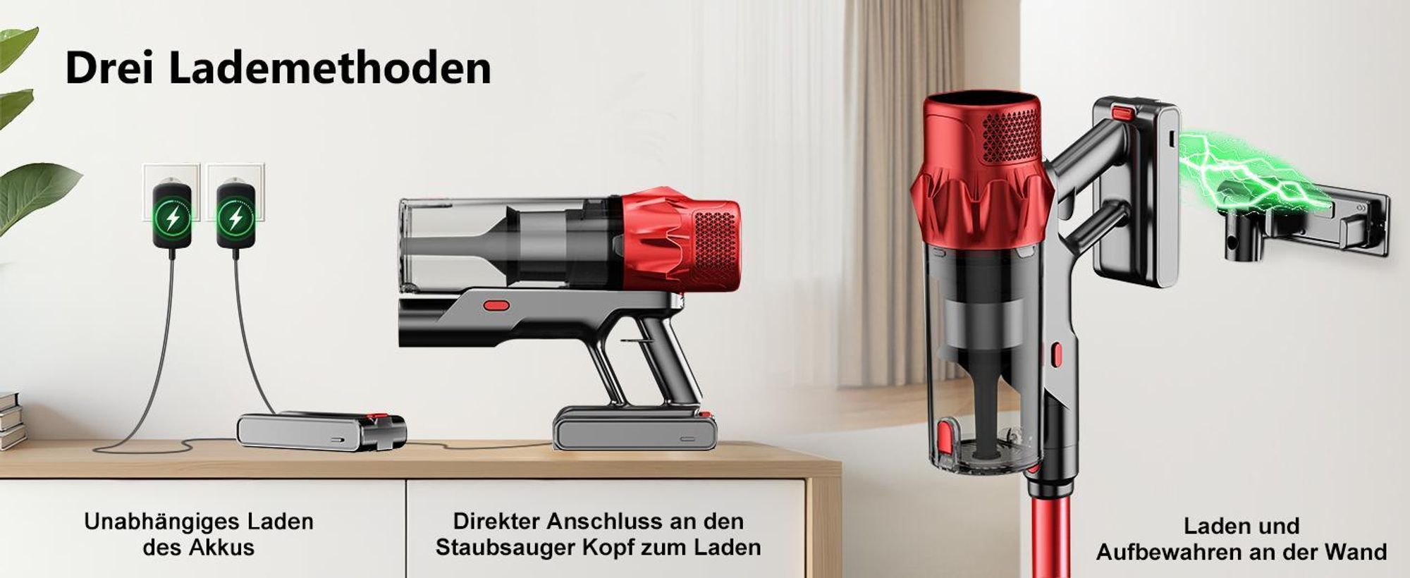 Hiazurm Akku Staubsauger, 85000Pa Staubsauger kabellos mit Touchscreen, HEPAx4, 80Min, Schlauchbürste, Staubsauger, 2L, Anti-Tangle-Staubsauger