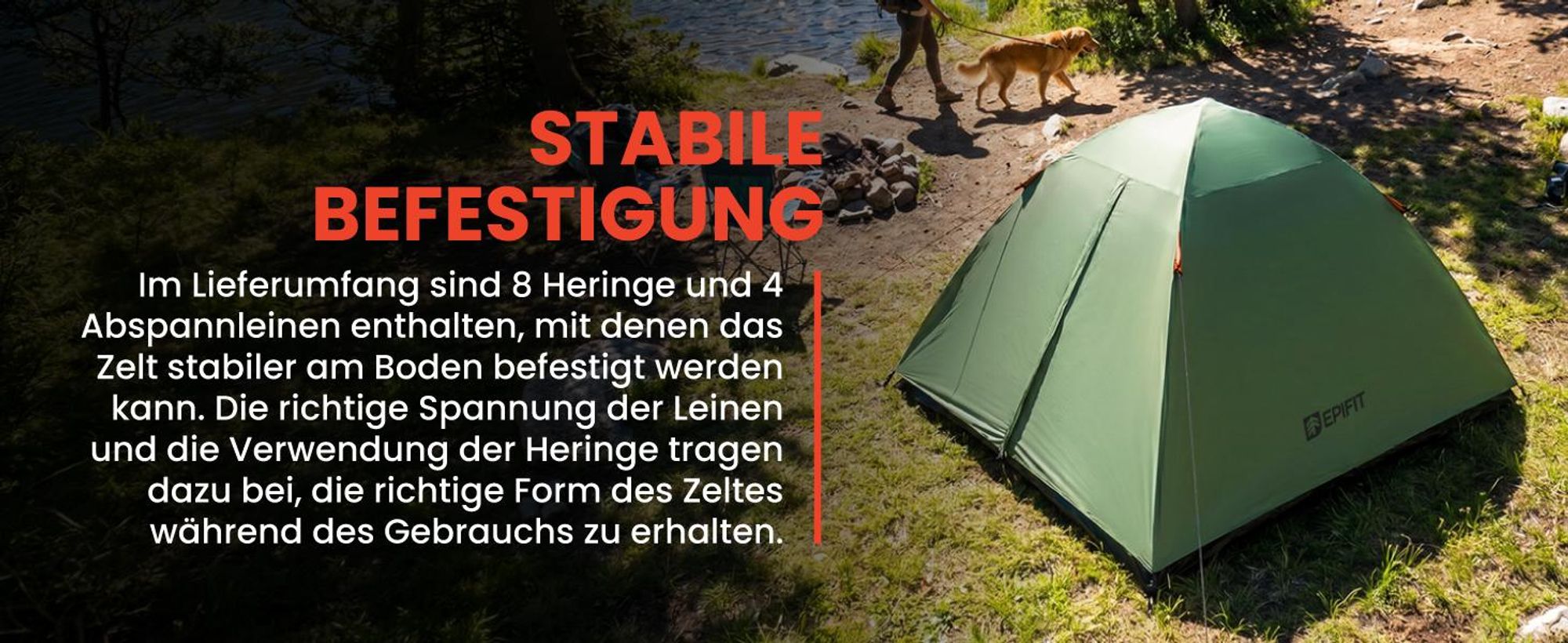 Wanderzelt Campingzelt 205x150x120 cm mit Moskitonetz Wasserdicht Fiberglasgestänge