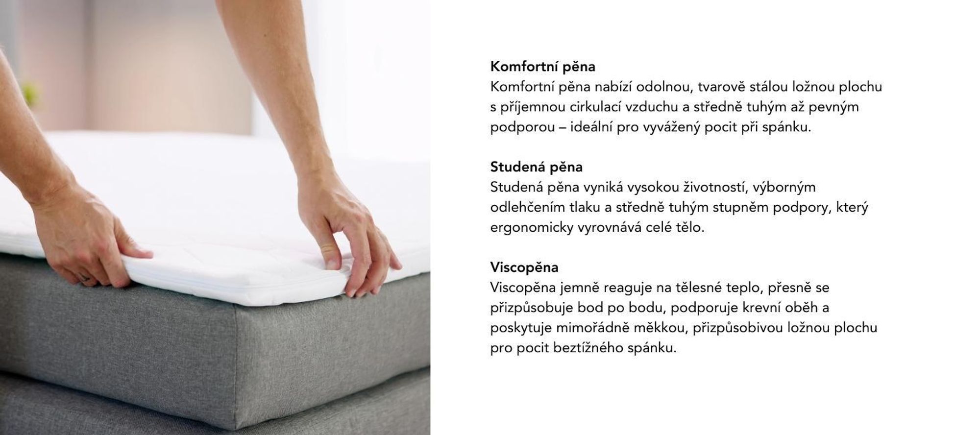 Ergonomický topper ze studené pěny | 180 x 200 | pro všechny matrace | XDREAM Pure matracový topper