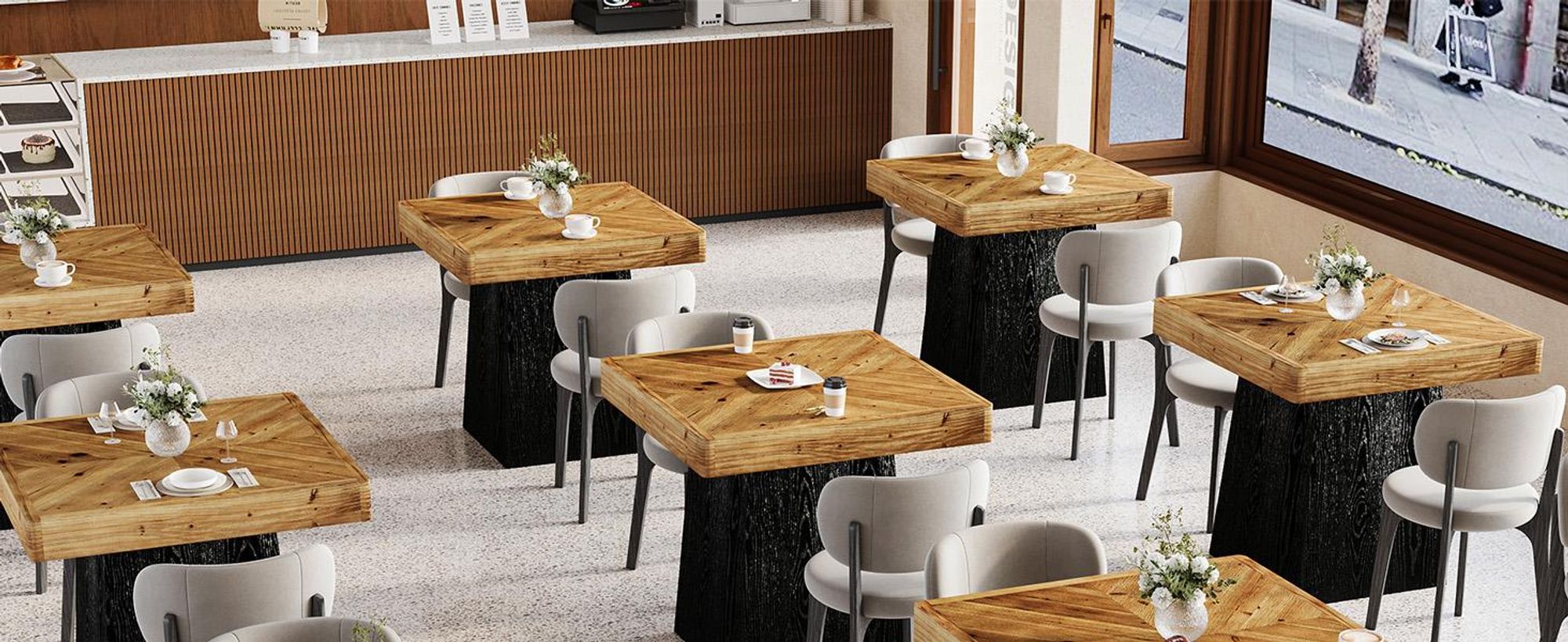 Tribesigns Esstisch Küchentisch Holz für 2–4 Personen, 80 cm Esszimmertisch klein quadratisch Küchentisch für kleine Räume,für Esszimmer, Wohnzimmer