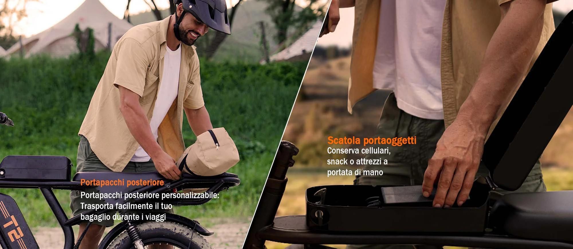 URLIFE T2 E-Bike - Motore 250W Batteria 48V 15.6Ah Freni a disco Trittunterstützung - Nero
