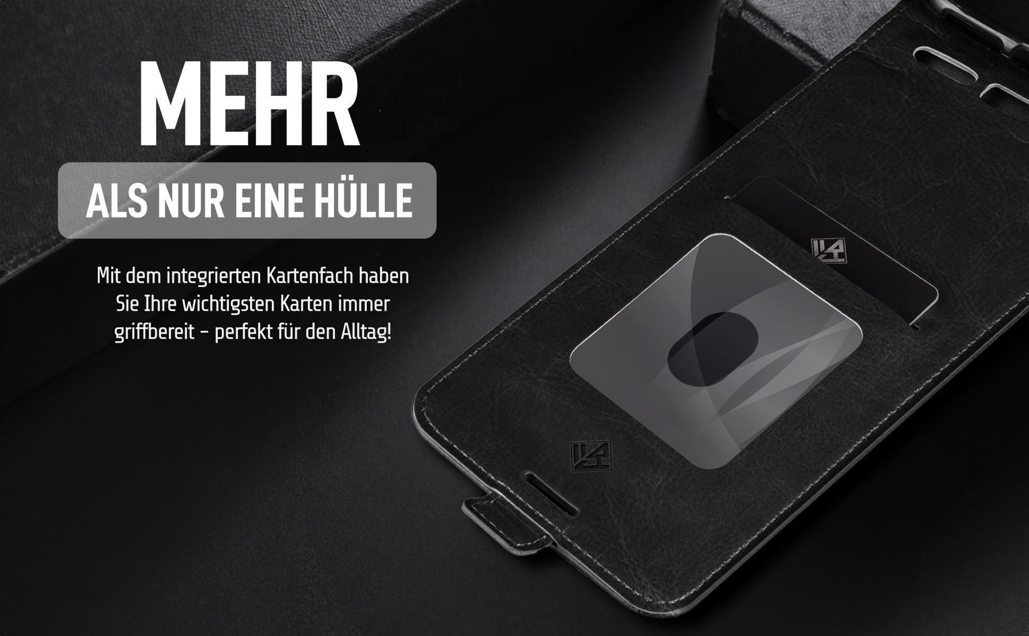Handycase in Schwarz für Samsung Galaxy A14 / A14 5G mit Kartenfach
