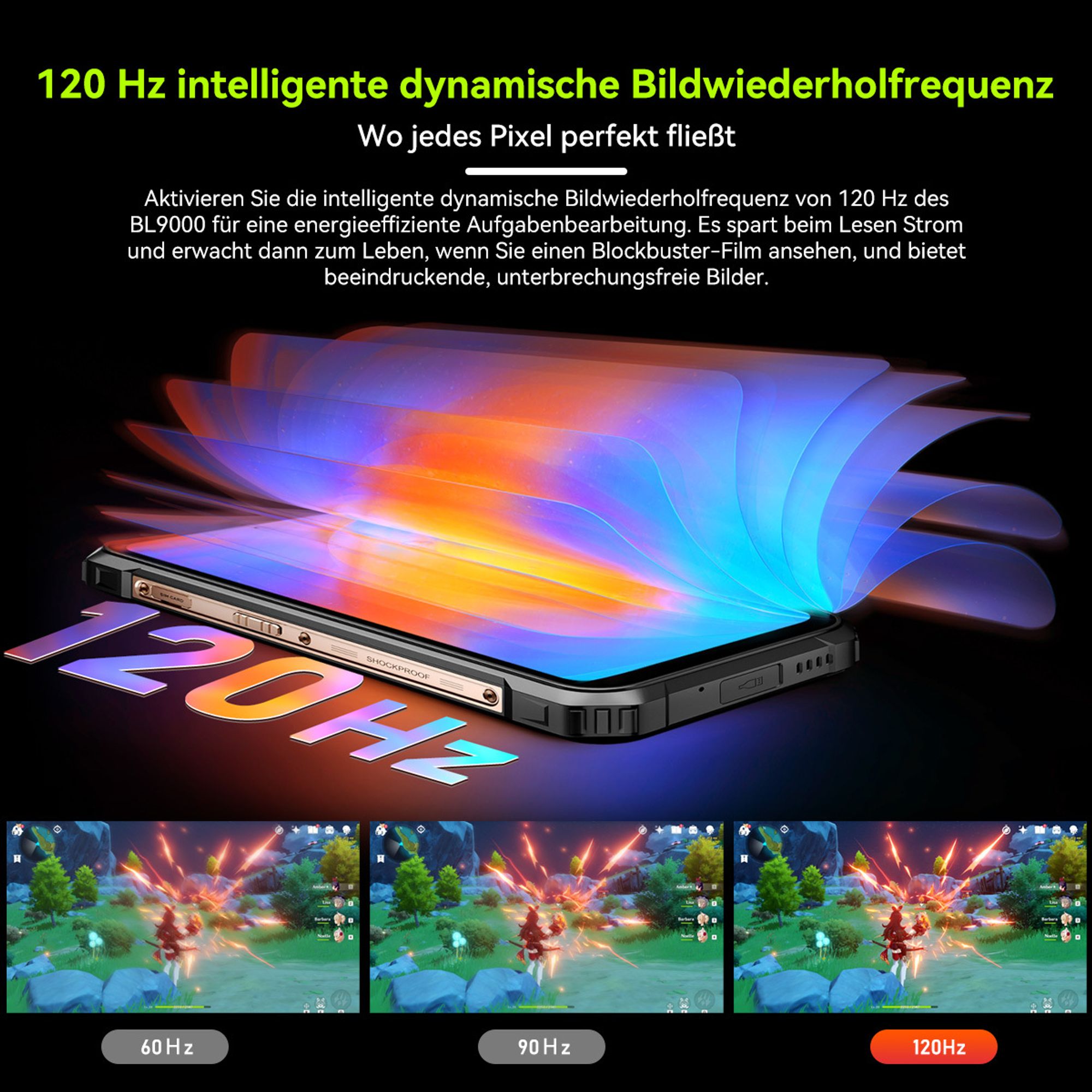 Blackview BL9000 5G AI Outdoor Handy, 24GB RAM 512GB ROM MediaTek Dimensity 8020 Ohne Vertrag,6.78'' FHD+1.32'' Zurück Dsiplay, 8800mAh/120W/NFC