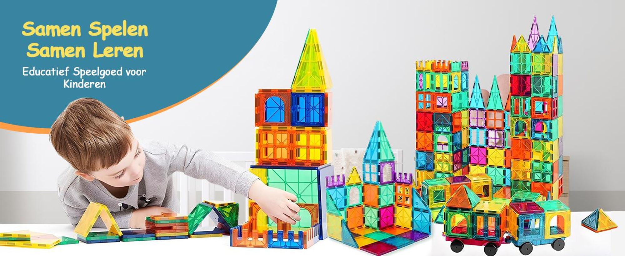 Olvy Magnetische bouwstenen, 74-delig – Montessori constructiespeelgoed voor kinderen vanaf 3 jaar, magnetische tegels, compatibel met Magna Tiles & Connetix