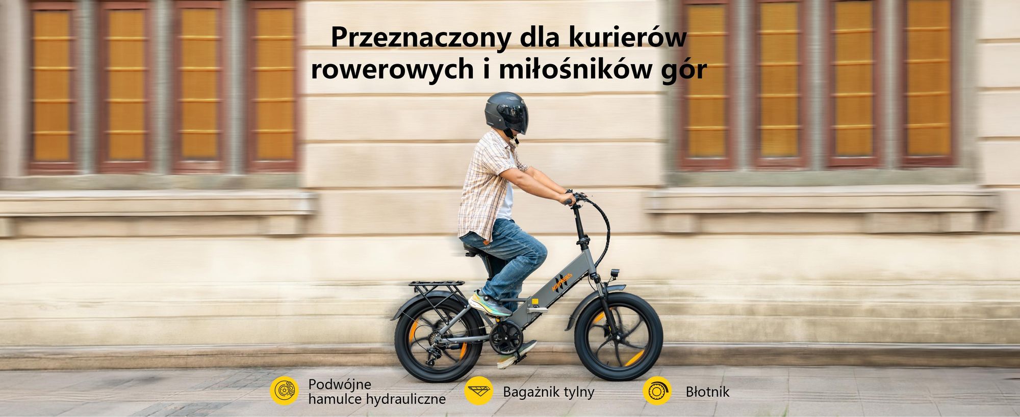 Rower elektryczny HillMiles Mile 2 - akumulator 36V13Ah koła 20 calowe podwójne hamulce hydrauliczne - Szary
