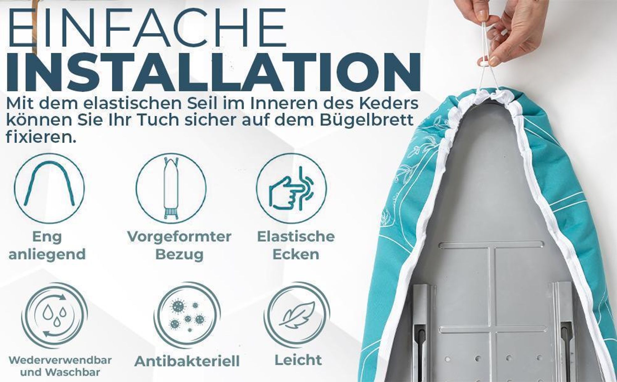 Silva Bügelbrettbezug für Dampfbügelstation | 100% aus Baumwolle und 5 mm Filzstärke | Bügeltischbezug für schnelles und leichtes Bügeln | XL , Grau
