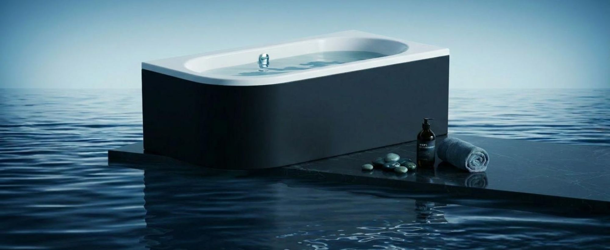 AQUA for you | Badewanne - BESCO AVITA - Eckbadewanne - 170x75 cm - LINKS - Schwarz - mit Schürze, Füßen, Ablaufgarnitur, Rechteck Badewanne