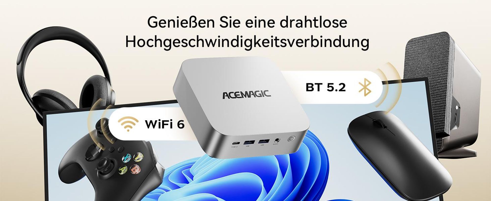 ACEMAGIC K1 Mini PC mit Intel Core i5-12600H,16GB DDR4 512GB SSD,Windows 11 Pro,WiFi 6,4K-Ausgabe