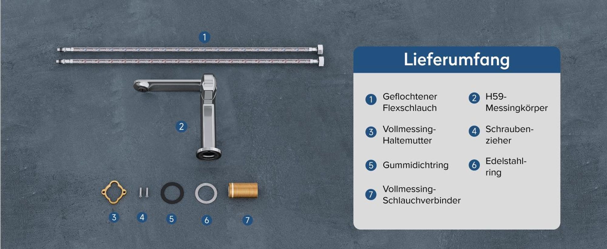 doporro Wasserhahn Bad Waschtischarmatur mit Auslaufhöhe 156mm Vollmessing-Körper Mischbatterie für Waschbecken Armaturen Badarmatur Silber 1180