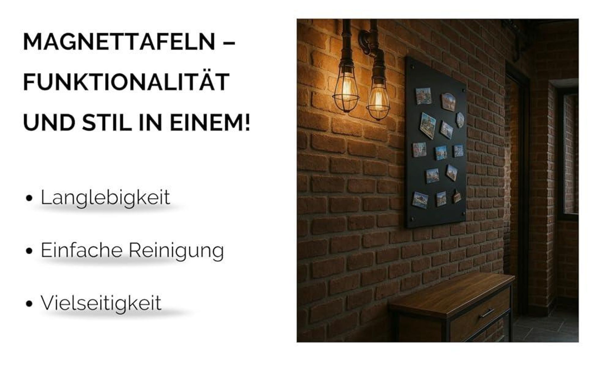 STALFORM Magnettafel Weiß 80x50 cm – Magnetische Pinnwand aus Edelstahl für Büro Küche Kinderzimmer – Wandtafel Memo Board