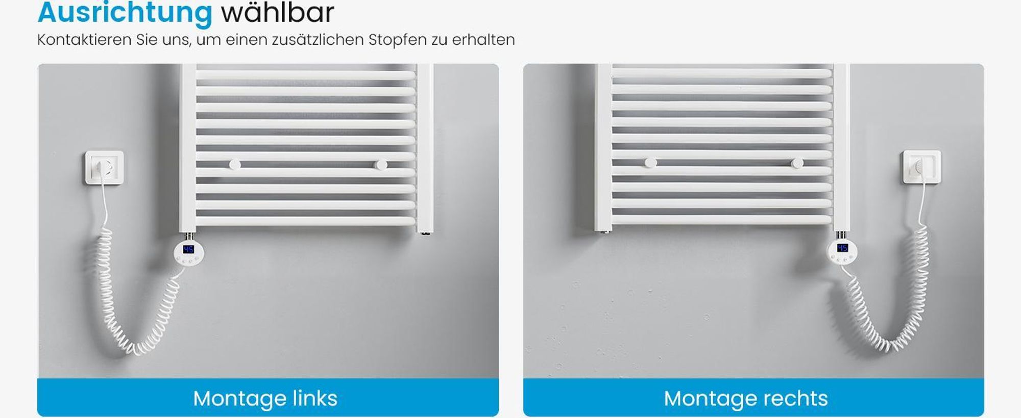 Heilmetz Heizkörper Elektrisch 140 x 60 cm Weiß Gerade Rundrohre Badheizkörper Elektrisches Handtuchtrockner Ohne heizstab