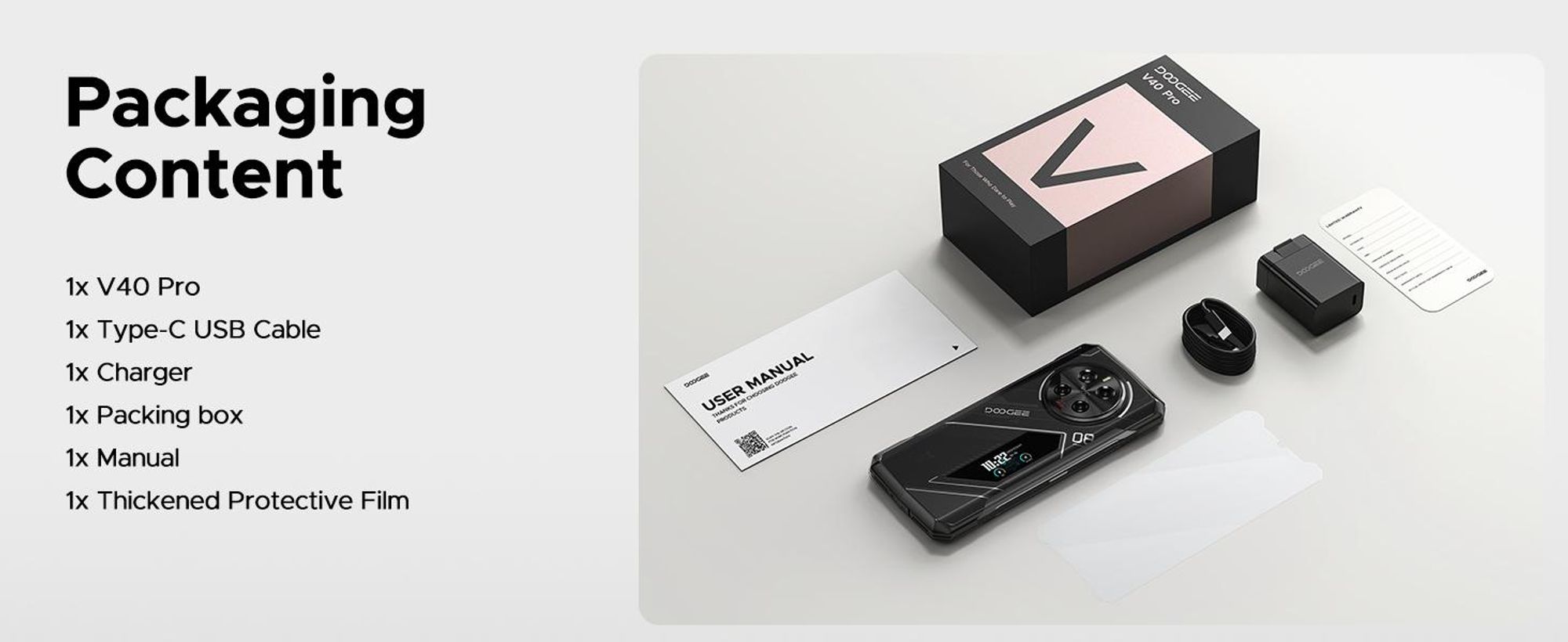 DOOGEE V40 Pro 5G 16+20/512GB, 8680mAh, stříbrná