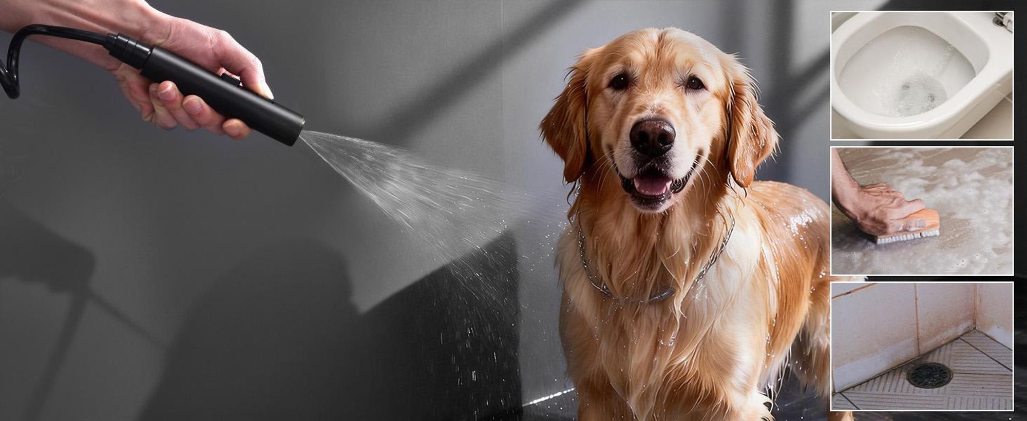 Homelody Duschsystem Messing Schwarz, 4 Wasserausgabe Modi, Duscharmatur Komplettset, Duschset Digitale Temperaturanzeige mit Atmosphärenlicht