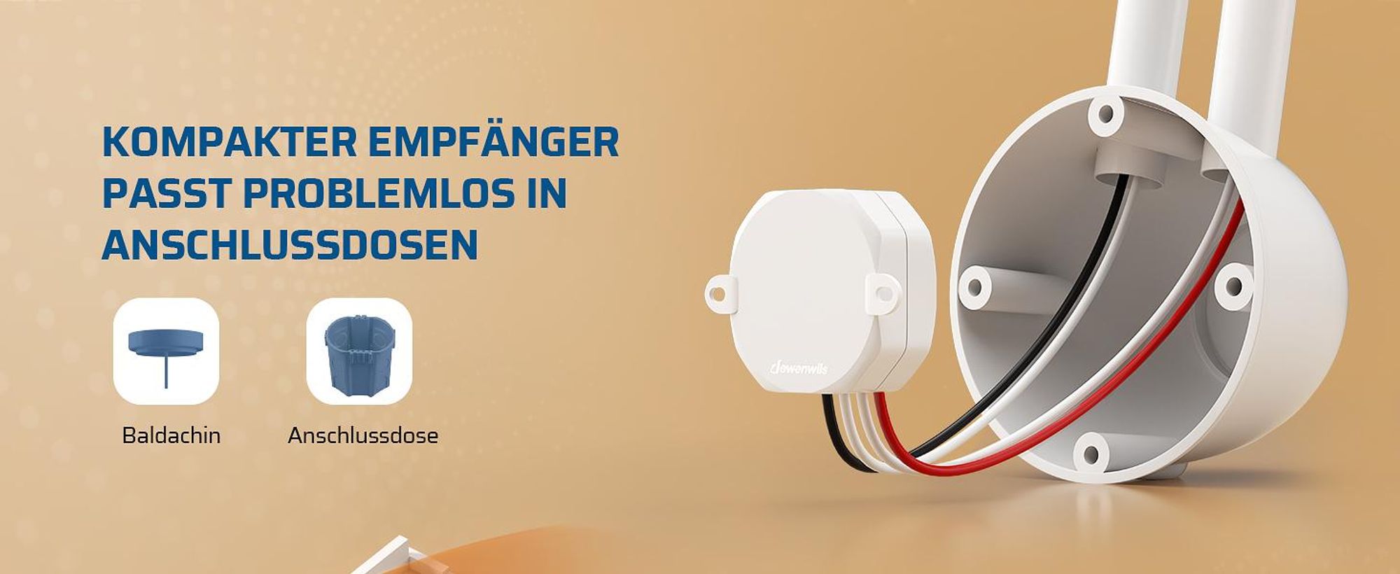 DEWENWILS Funk-Lichtschalter Set 230 V, magnetischer Funkschalter mit Empfänger, drahtlos, Reichweite bis 30 m, erweiterbar, 2300 W