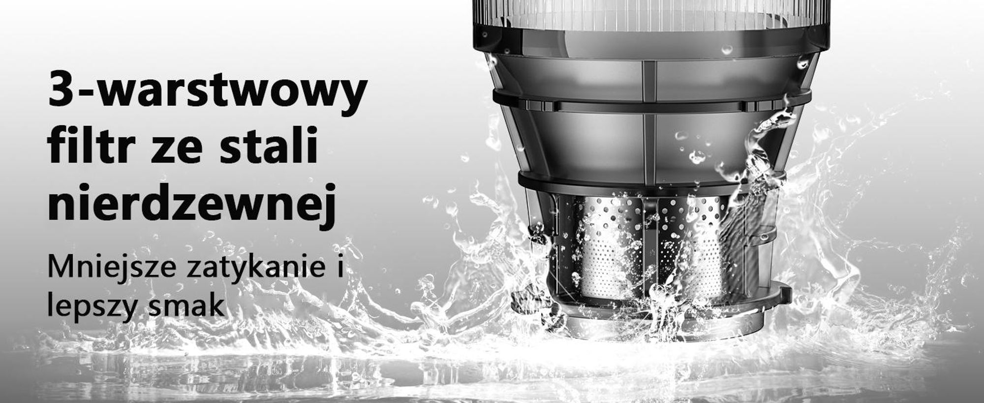 Wyciskarka wolnoobrotowa LINKChef SJ-052-EU-BL, pojemność 1,8 l, odpowiednia do warzyw i owoców, wyposażona w potrójny system filtracji, czarna
