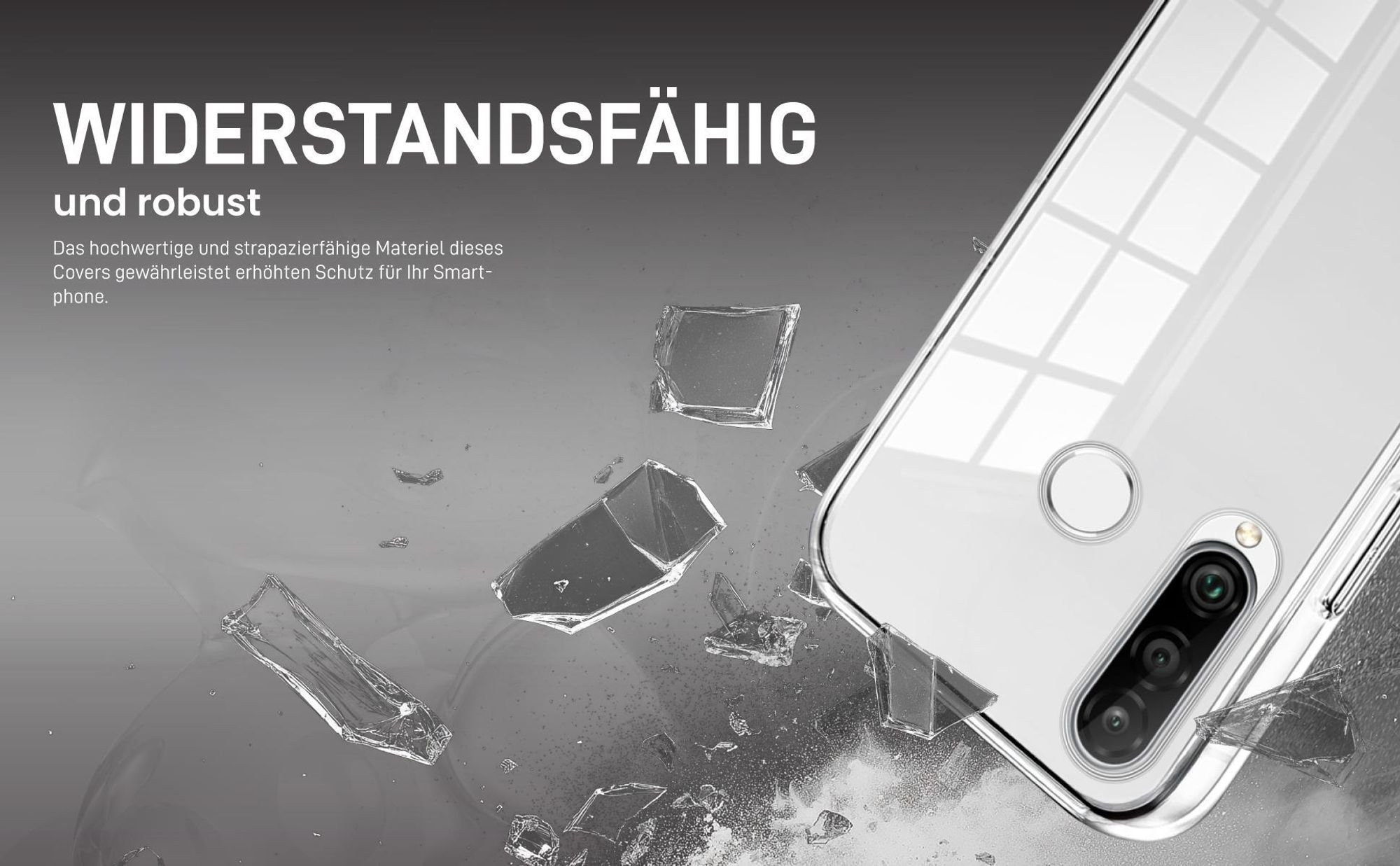 Transparentes Front Back Cover für Huawei P30 Lite mit Aufprallschutz