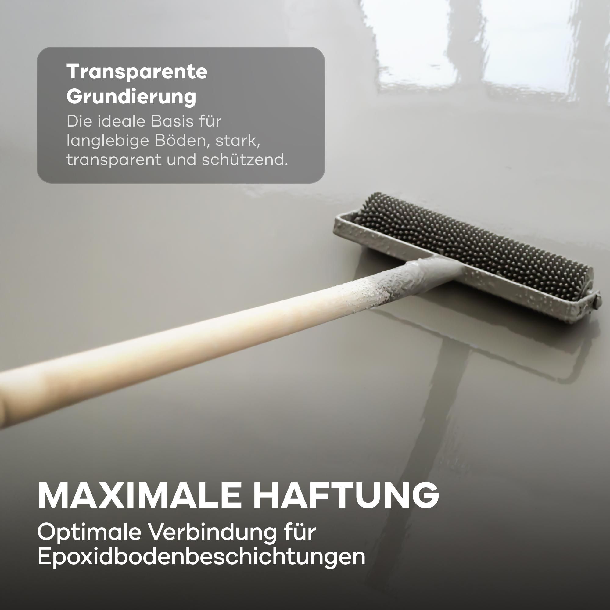 Plid 2K Epoxy-Haftvermittler – Transparente 2K-Epoxidharz-Grundierung für Betonboden, Garagenboden, Werkstatt und Keller – 750 ml (Basis + Härter)