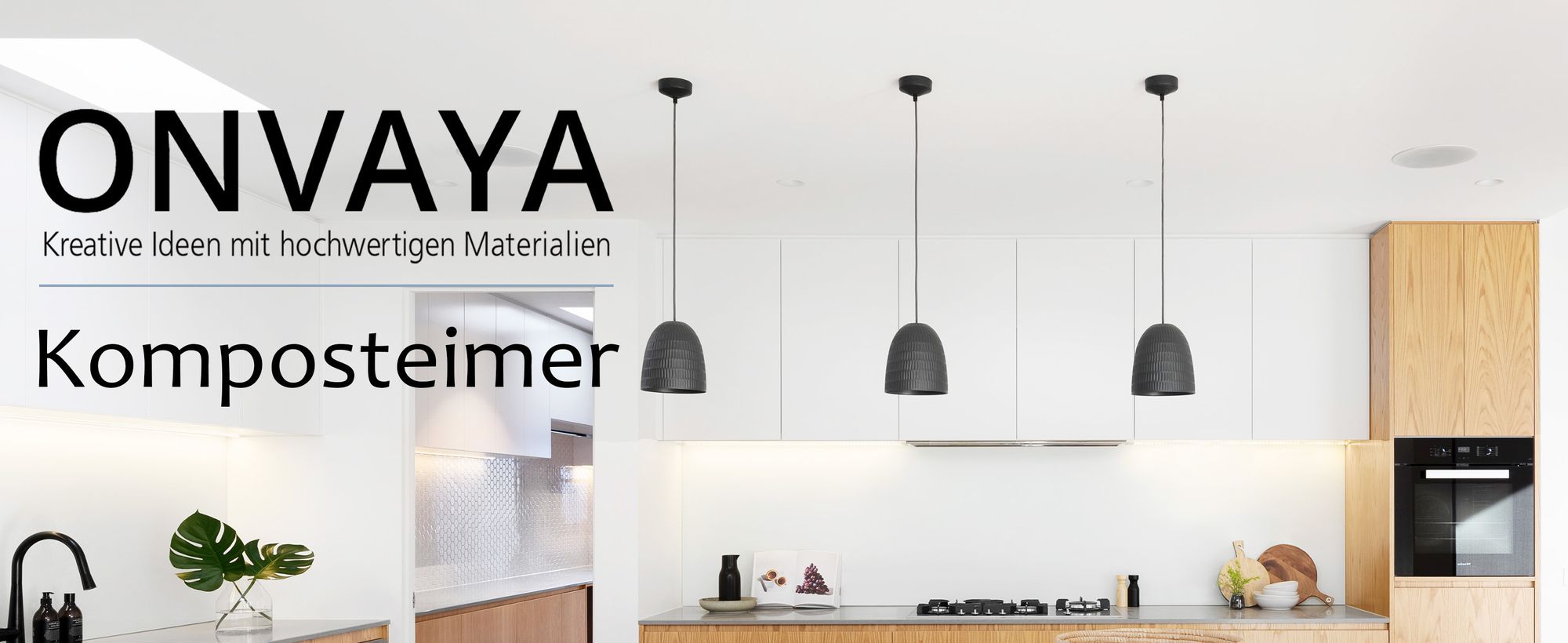 ONVAYA® Komposteimer für die Küche ǀ Anthrazit ǀ geruchsdicht ǀ spülmaschinengeeignet ǀ für Arbeitsplatte und Küchentisch ǀ 5 Liter Fassungsvermögen ǀ Druckknopf ǀ Biomülleimer mit Deckel