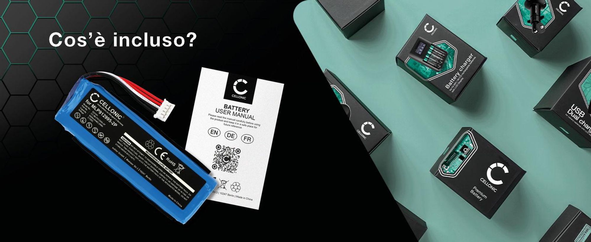 CELLONIC 1x Batteria per Altoparlante Compatibile con JBL Charge 2 Plus, Charge 1 Plus, GSP1029102 – (6000mAh, 3.7V)