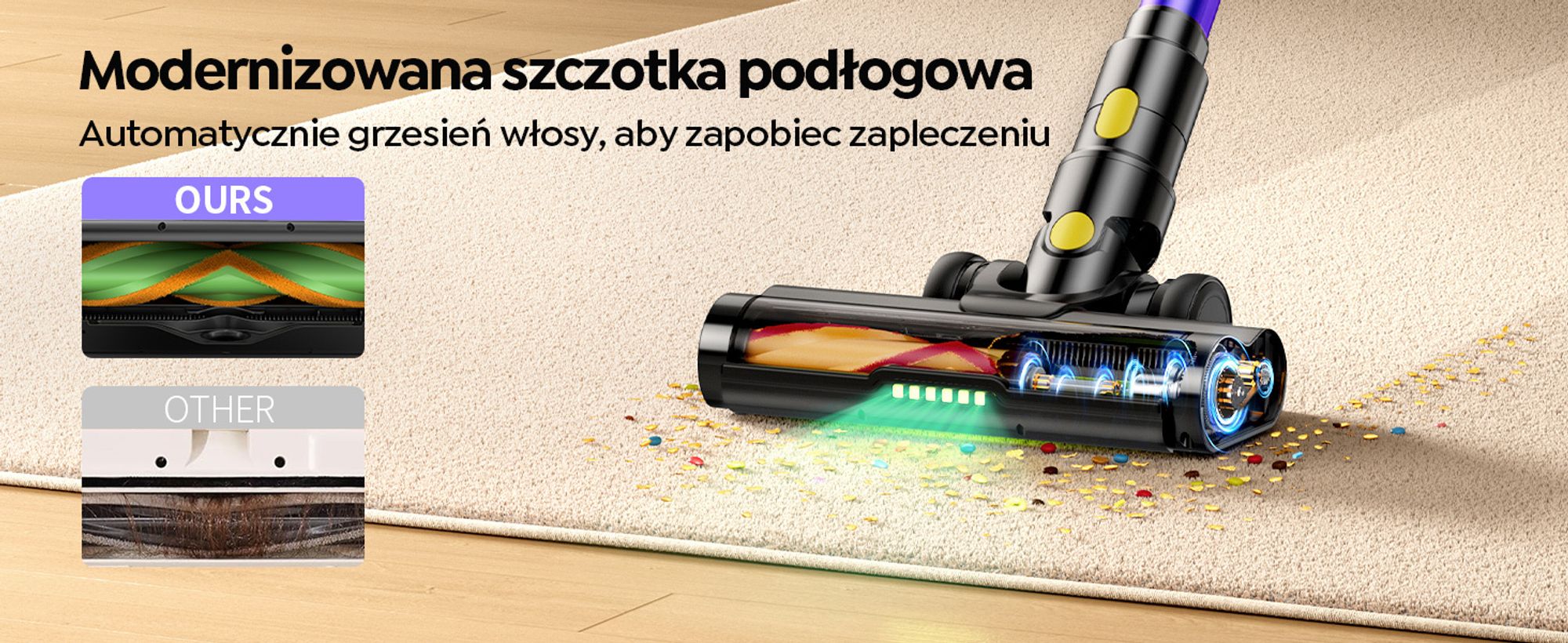 Laresar X11 Bezprzewodowy odkurzacz, 550 W/75 000 Pa Bezprzewodowy odkurzacz z ekranem dotykowym, do 60 minut czasu pracy, bezprzewodowy odkurzacz zap