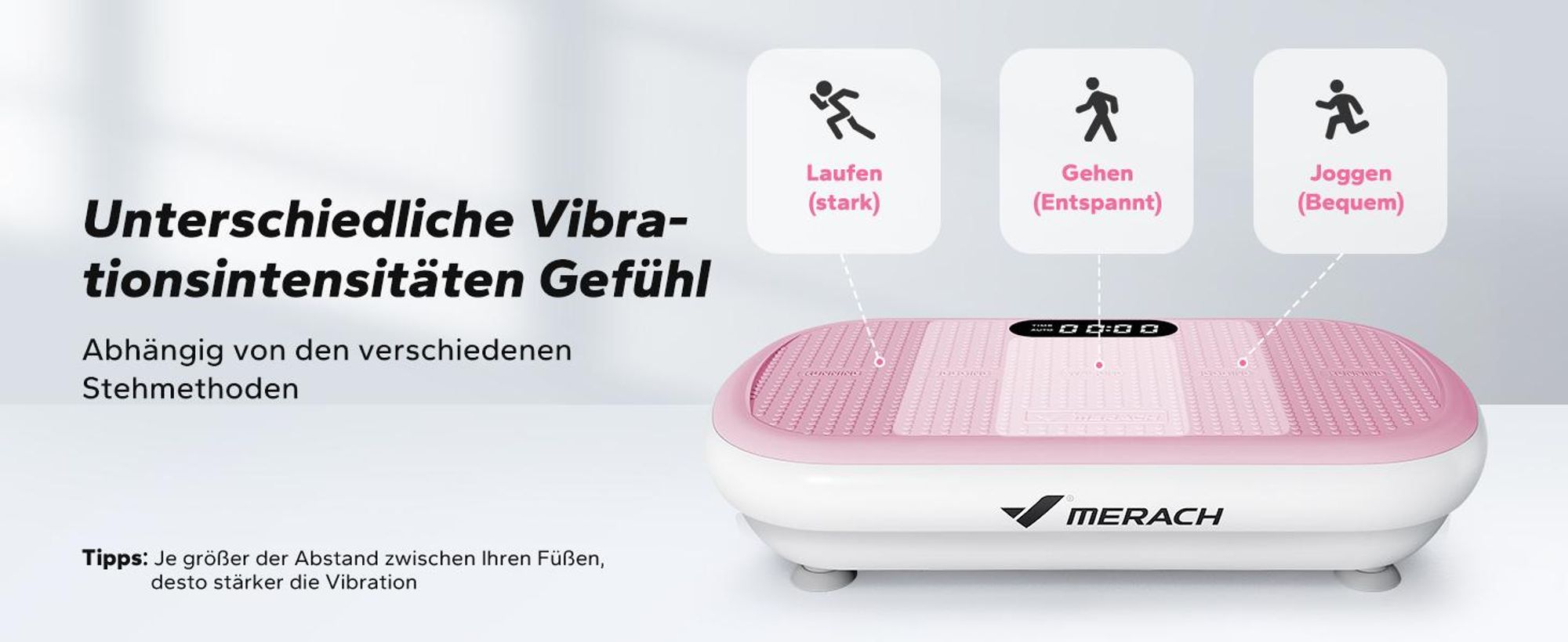 Vibrationsplatte Trainingsgerät mit Bluetooth, 10 Intensitätsstufen, für Ganzkörpertraining, Fettverbrennung, Muskelaufbau, bis 200 kg