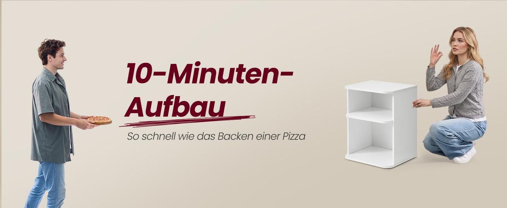 VASAGLE Nachttisch, Snapsemble – superschnelle Montage, 3 Ebenen, offen, weiß