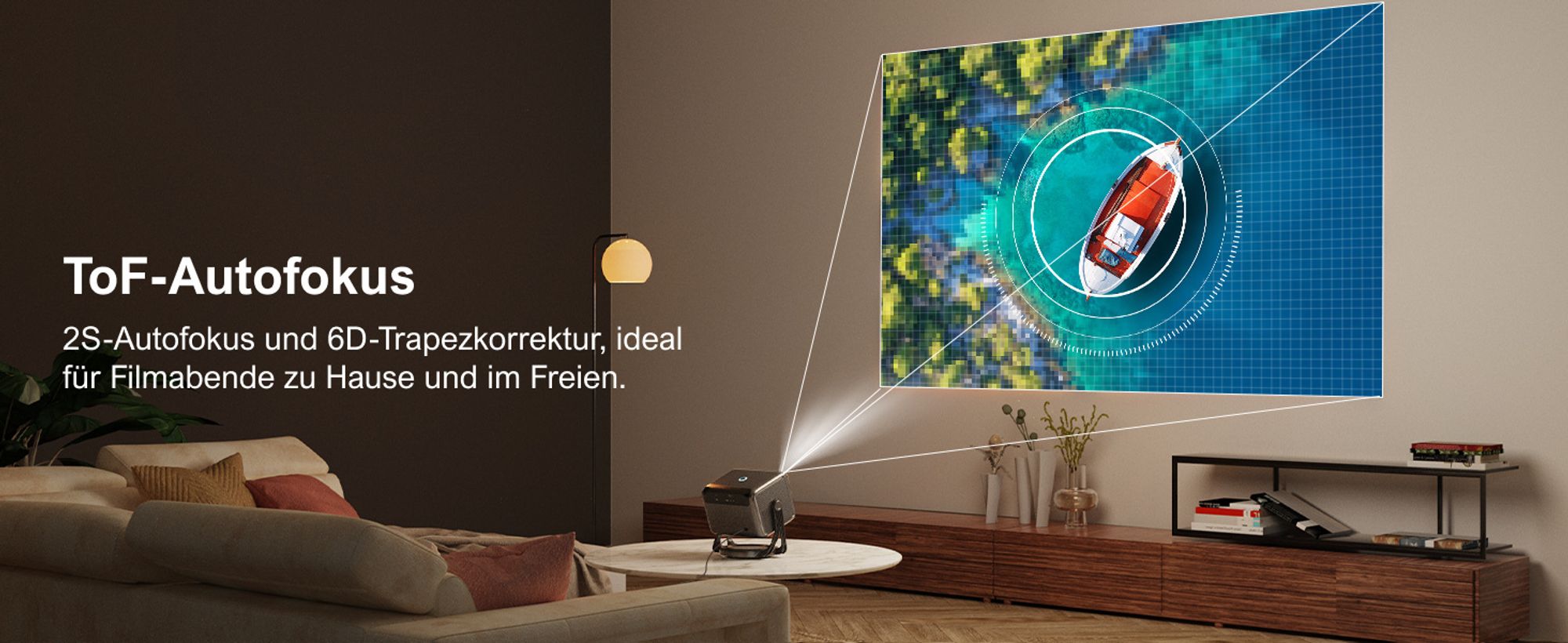 ULTIMEA Smart Beamer Android TV 11.0 mit Netflix, 4K unterstützter Filmprojektor mit 90° Gimbal Design, 600 ANSI Full-HD, HDR10&HLG, Bluetooth