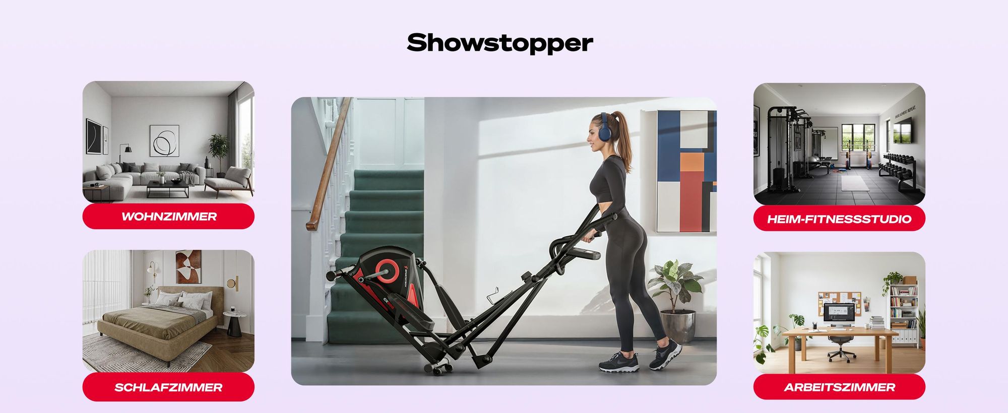 Sportstech Crosstrainer CX608, LCD- Display, App-Steuerung