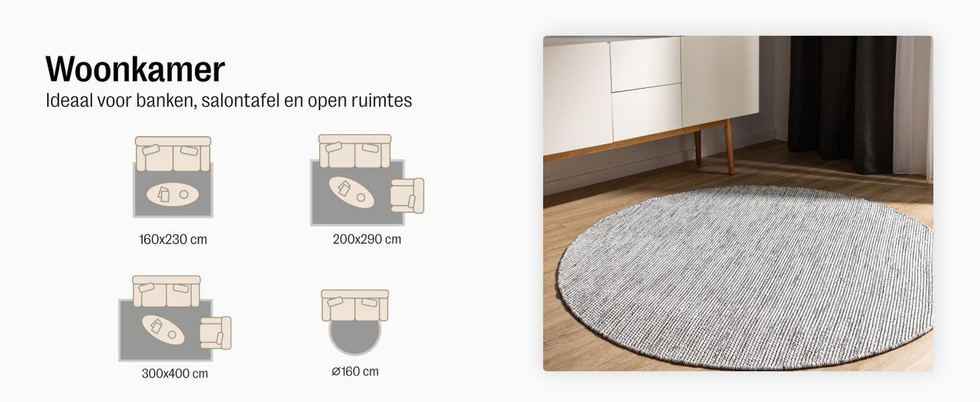 benuta tapijt woonkamer katoenen tapijt Ron Wit 160x230 cm Katoenen vloerkleed voor de woonkamer , rechthoekig