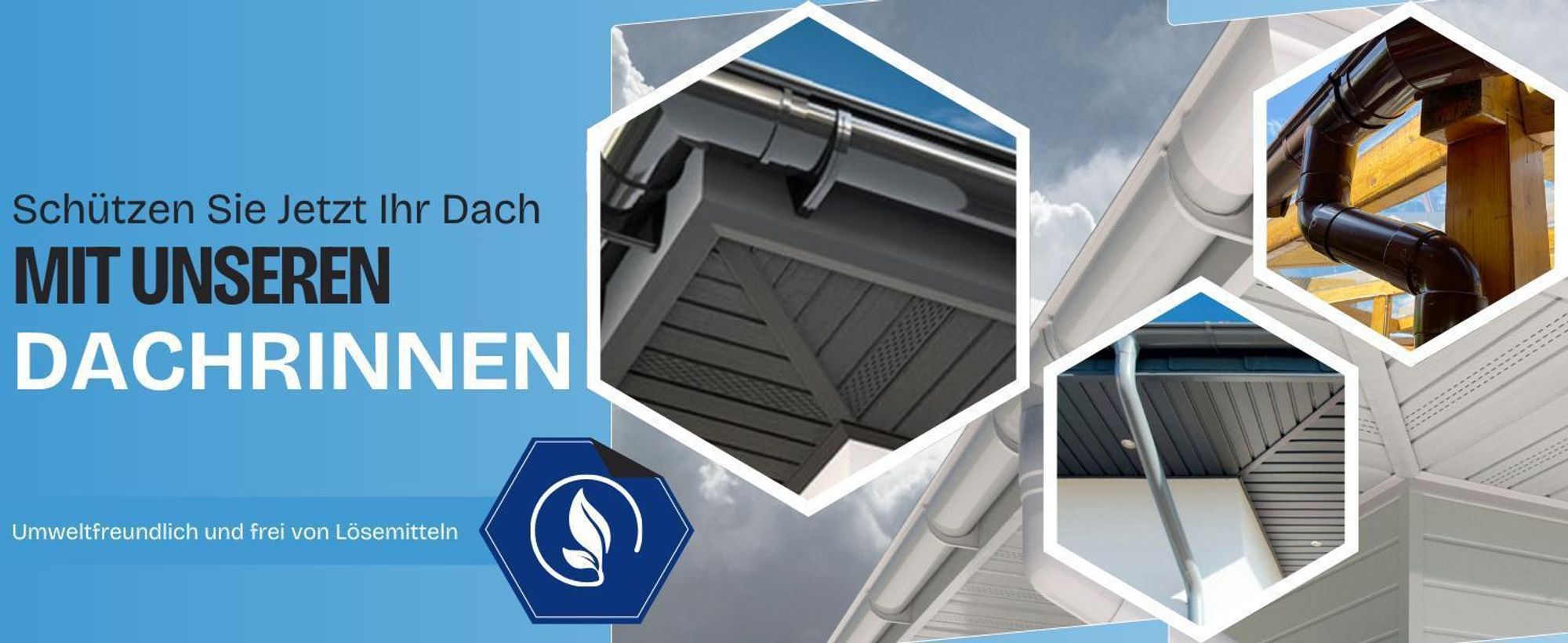 RAINWAY S Regenrinnen Komplettset (1 Dachseite) - PVC-U Kunststoff in 4 Farben, für Dachflächen < 100m² empfohlen (Set min. 6 Meter, braun) Regenrinnen PVC Plastik