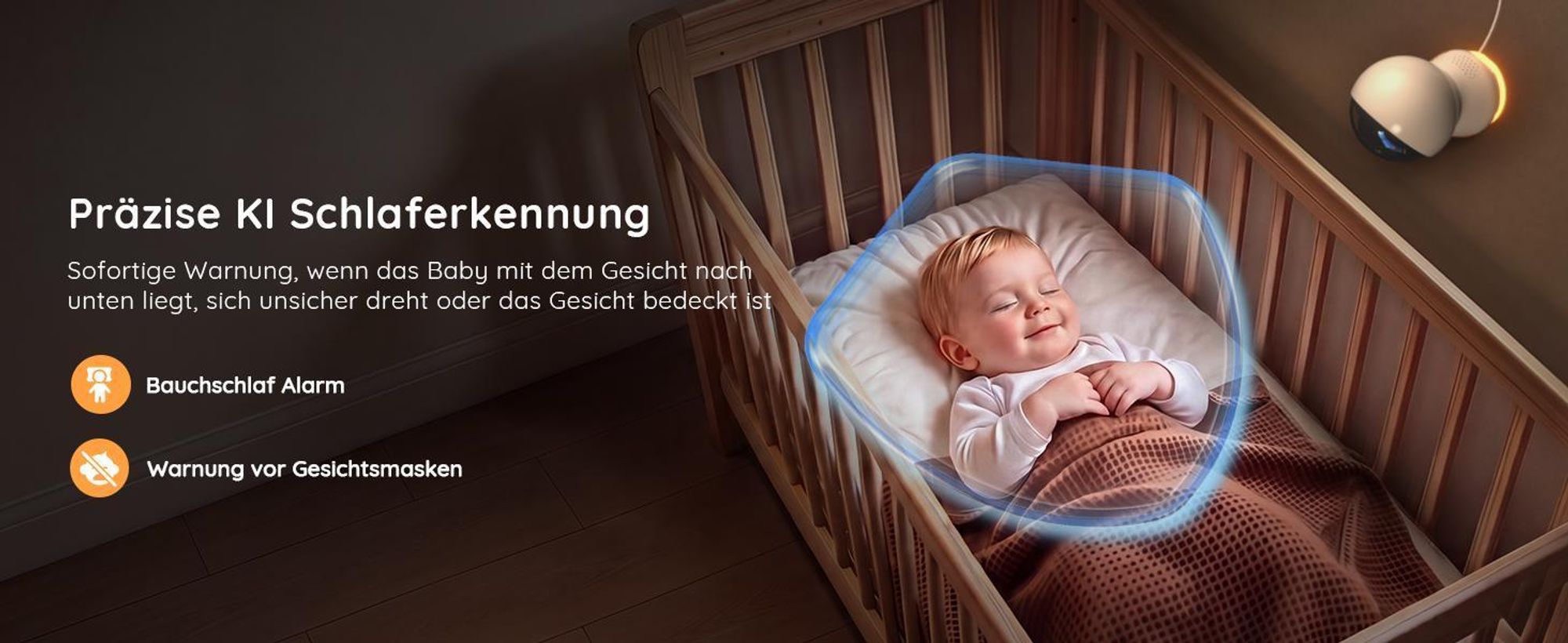 BOIFUN Split Screen Babyphone mit 2 Kameras 5,5 Zoll 4MP HD WLAN Video Babyfon mit App 360° Nachtsicht Musik Nachtlicht Halterung