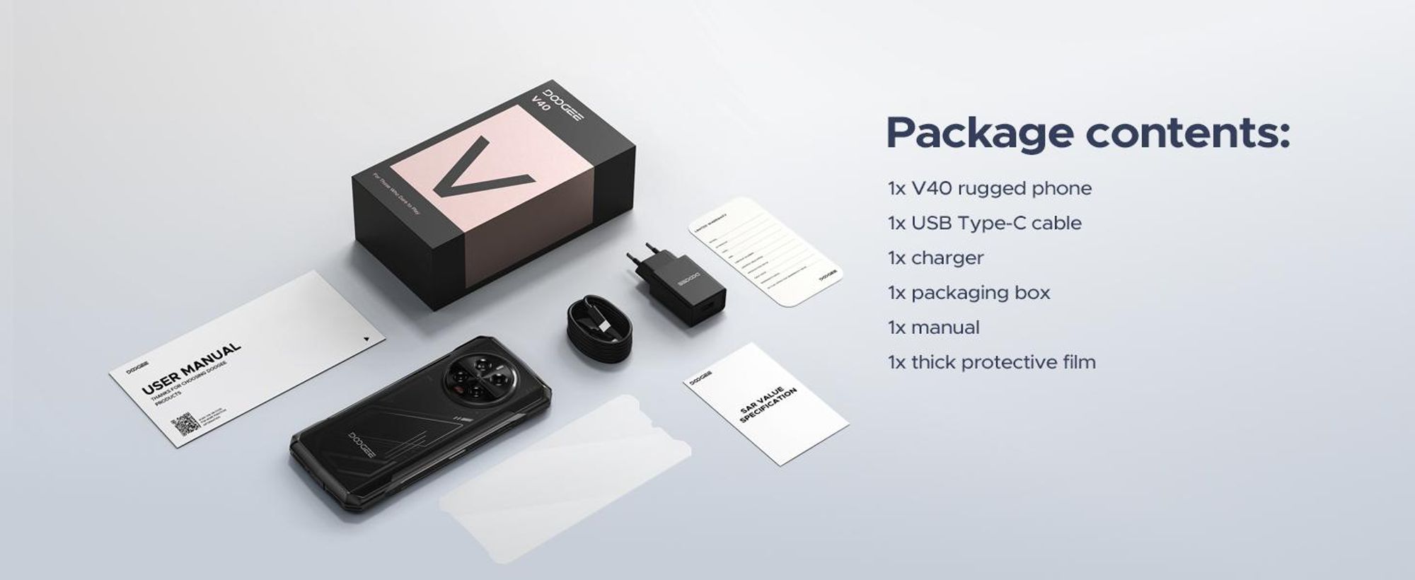 DOOGEE V40 outdoorový mobilní telefon bez smlouvy 5G - MediaTek Dimensity 7300 Android 14 mobilní telefon, 32GB RAM + 512GB ROM outdoorový smartphone, odolný mobilní telefon na staveniště