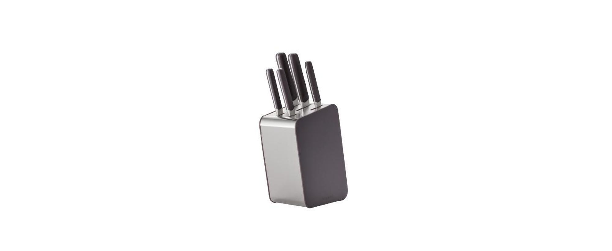 BergHOFF Home Elements Messerblock Set 6 teilig, Edelstahlmesser mit Halter, ergonomische Griffe, Aubergine